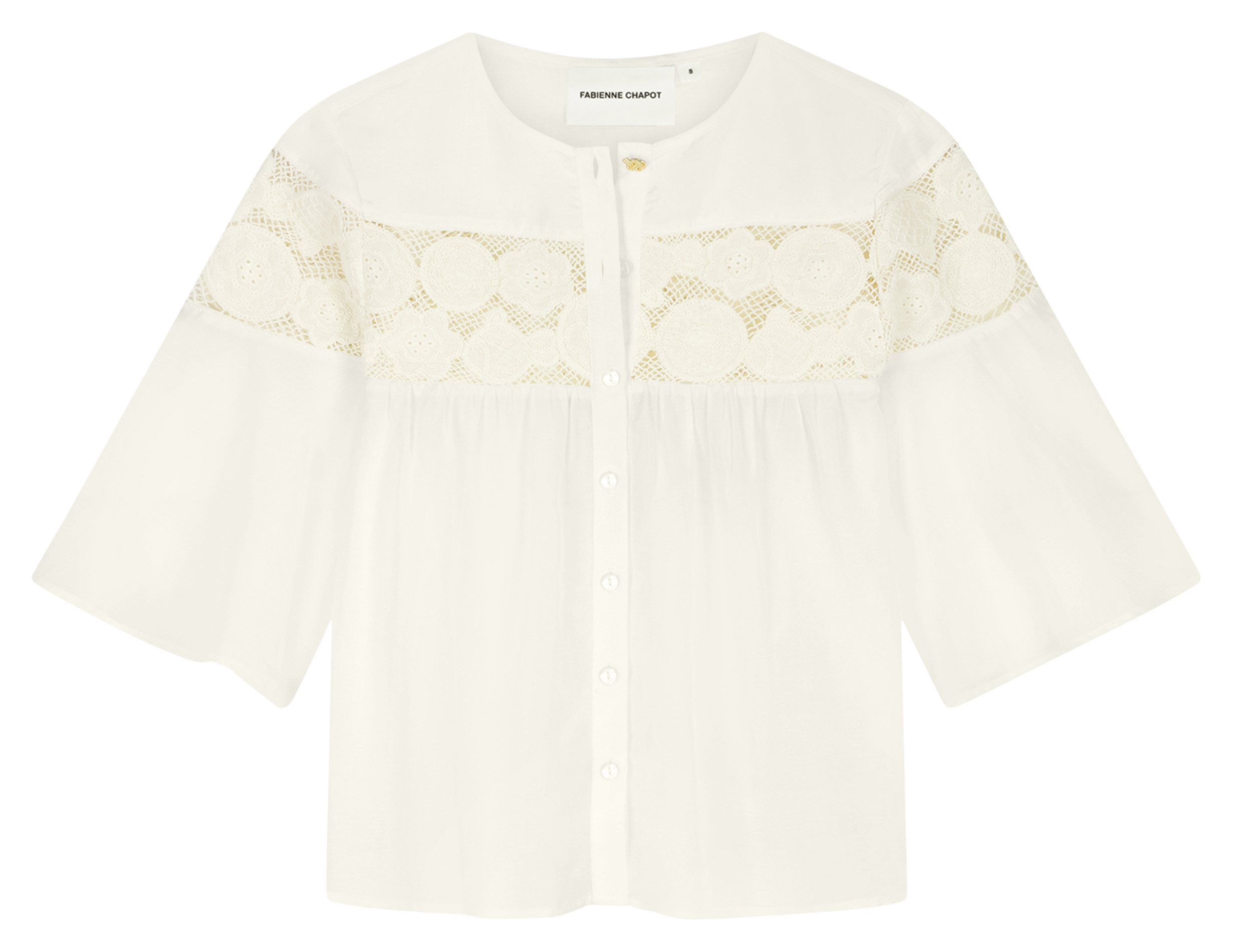 Loose-fitting round neck shirt FABIENNE CHAPOT White