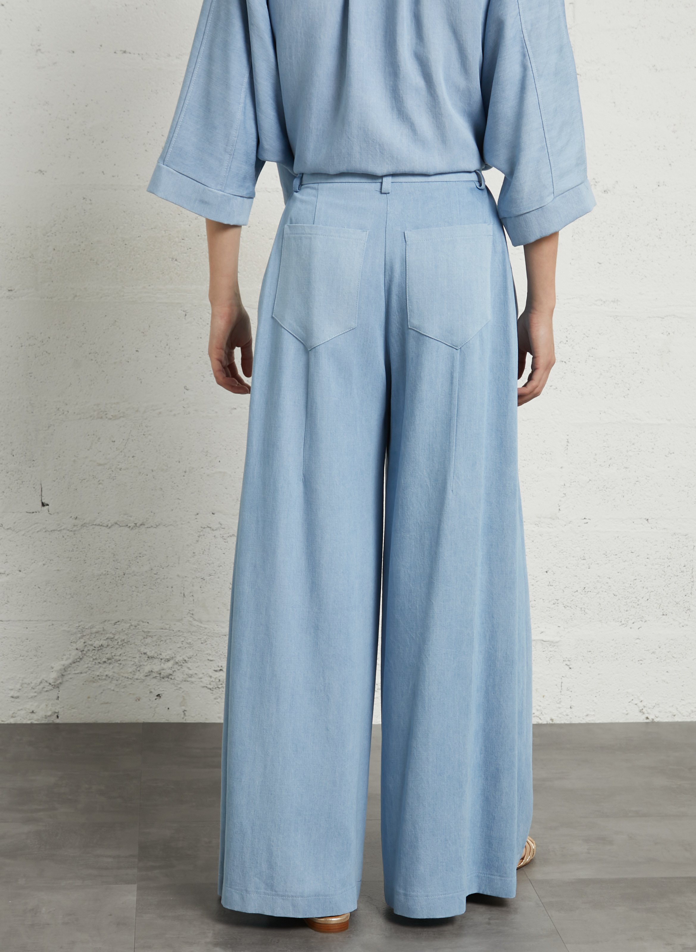 Wijde broek met bretels IMPERIAL Blauw