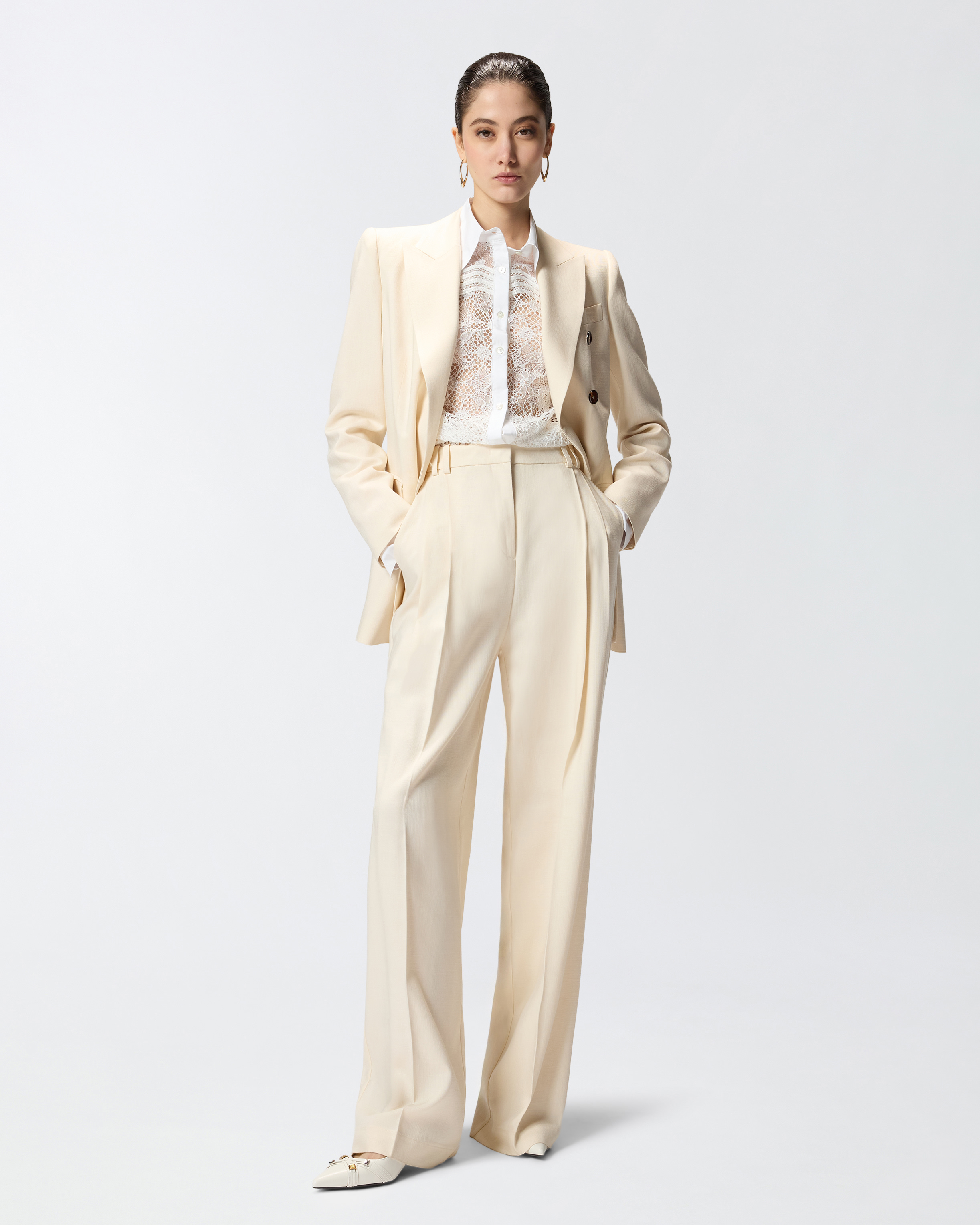 Veste croisée à poches PINKO Beige