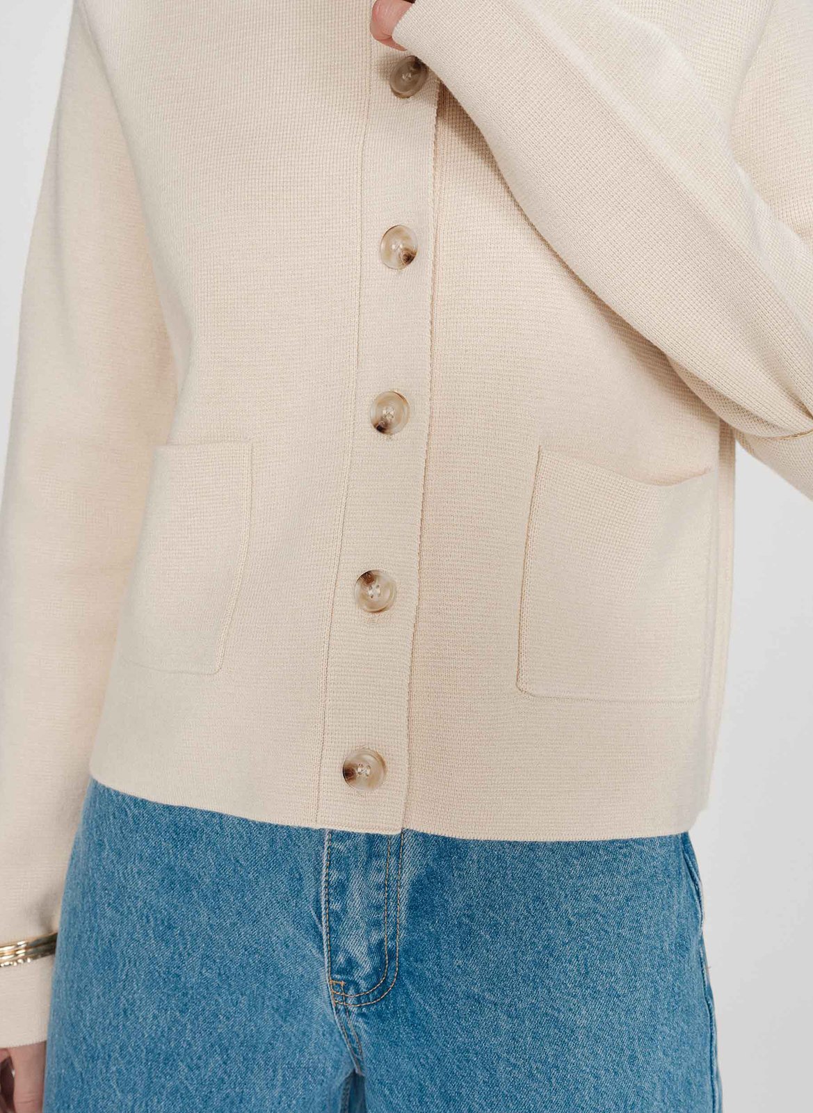 Gerader Cardigan mit klassischem Kragen aus Strick GRACE ET MILA Braun