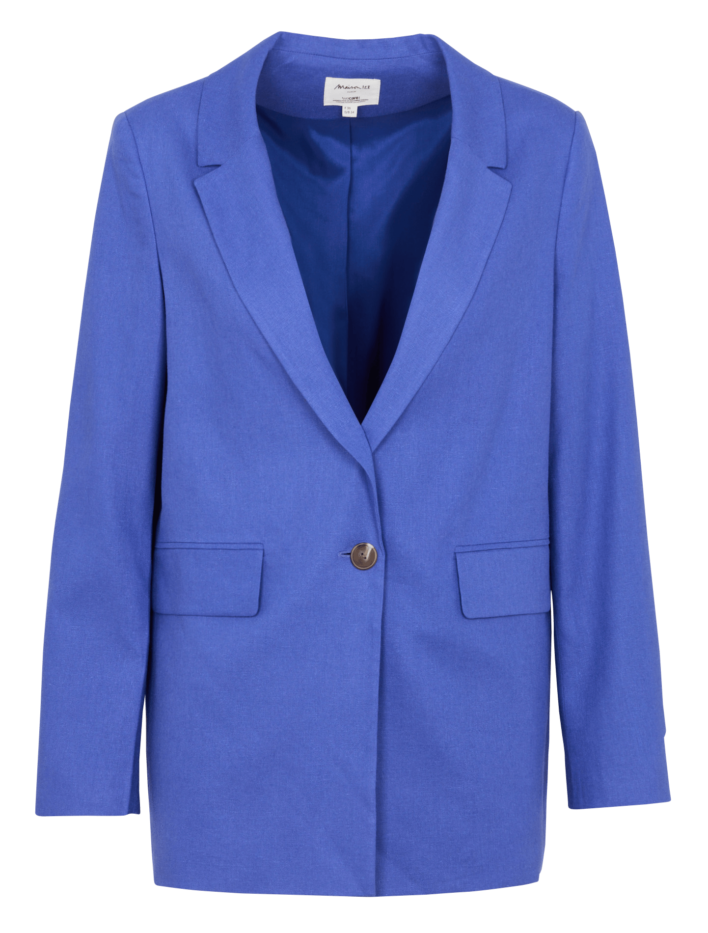 Veste tailleur droite unie en lin mélangé MAISON 123