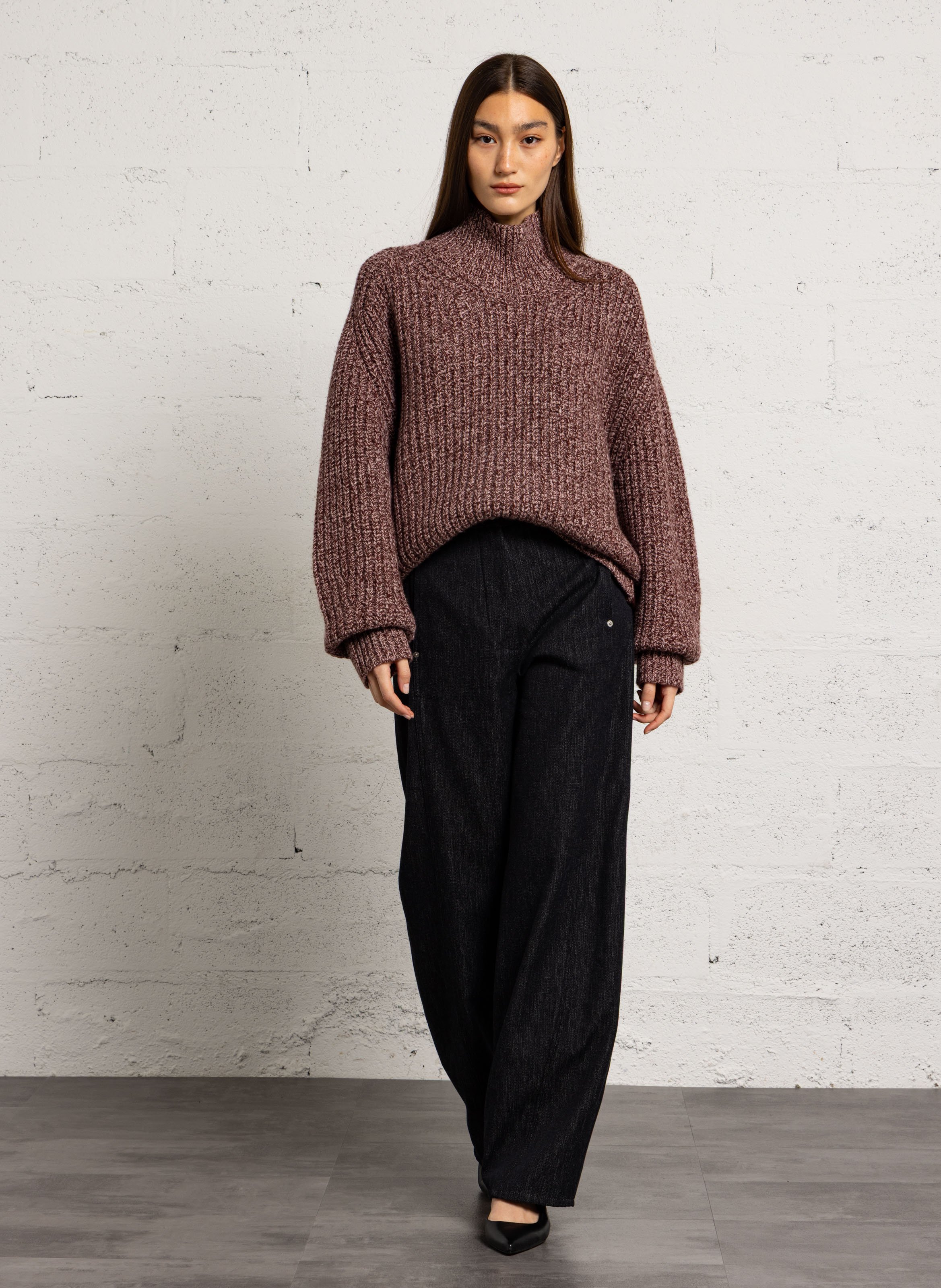 Oversized wool and cashmere sweater ANTIK BATIK Plums