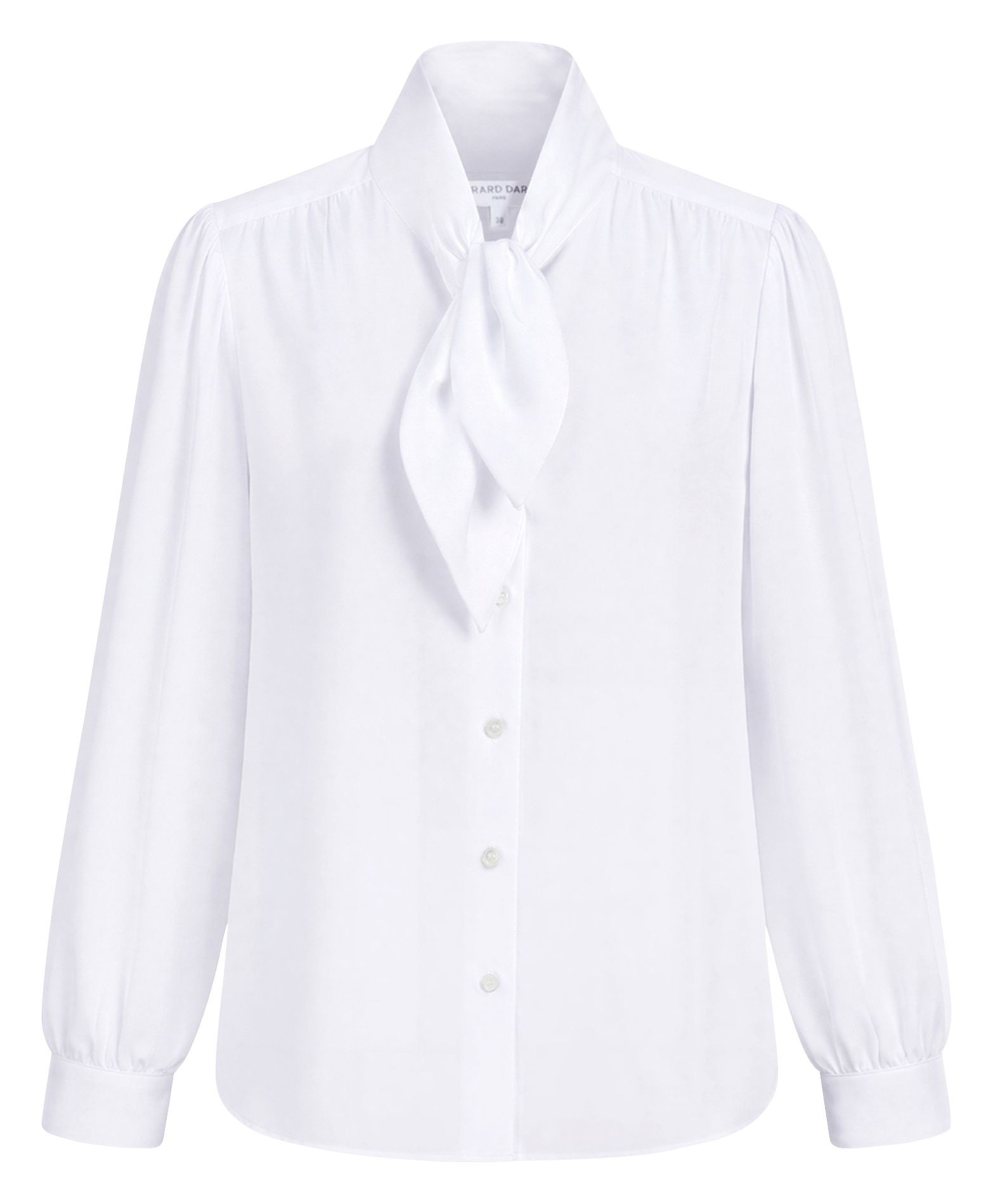 Straight cotton shirt with tie collar GERARD DAREL White