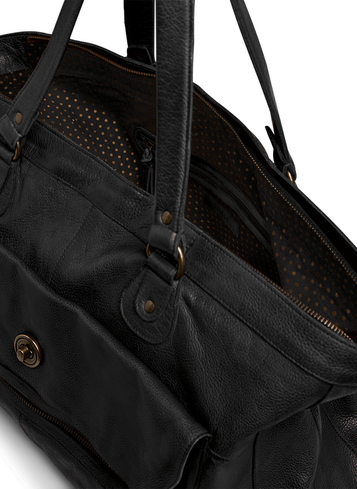 Leather shoulder bag PIECES Black