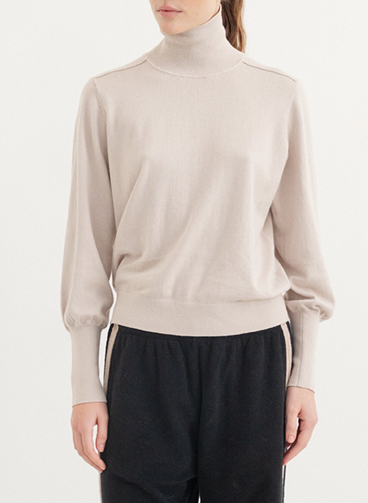 Fine knit roll-neck sweater in blended cotton PROJECT-AJ117