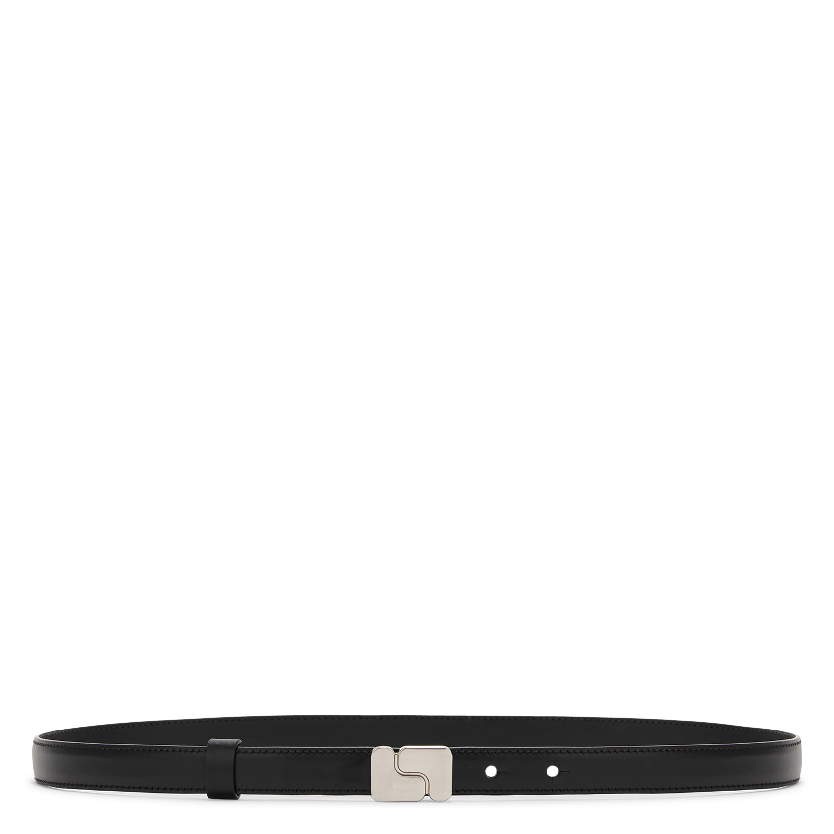Plain leather belt with buckle SOEUR Black