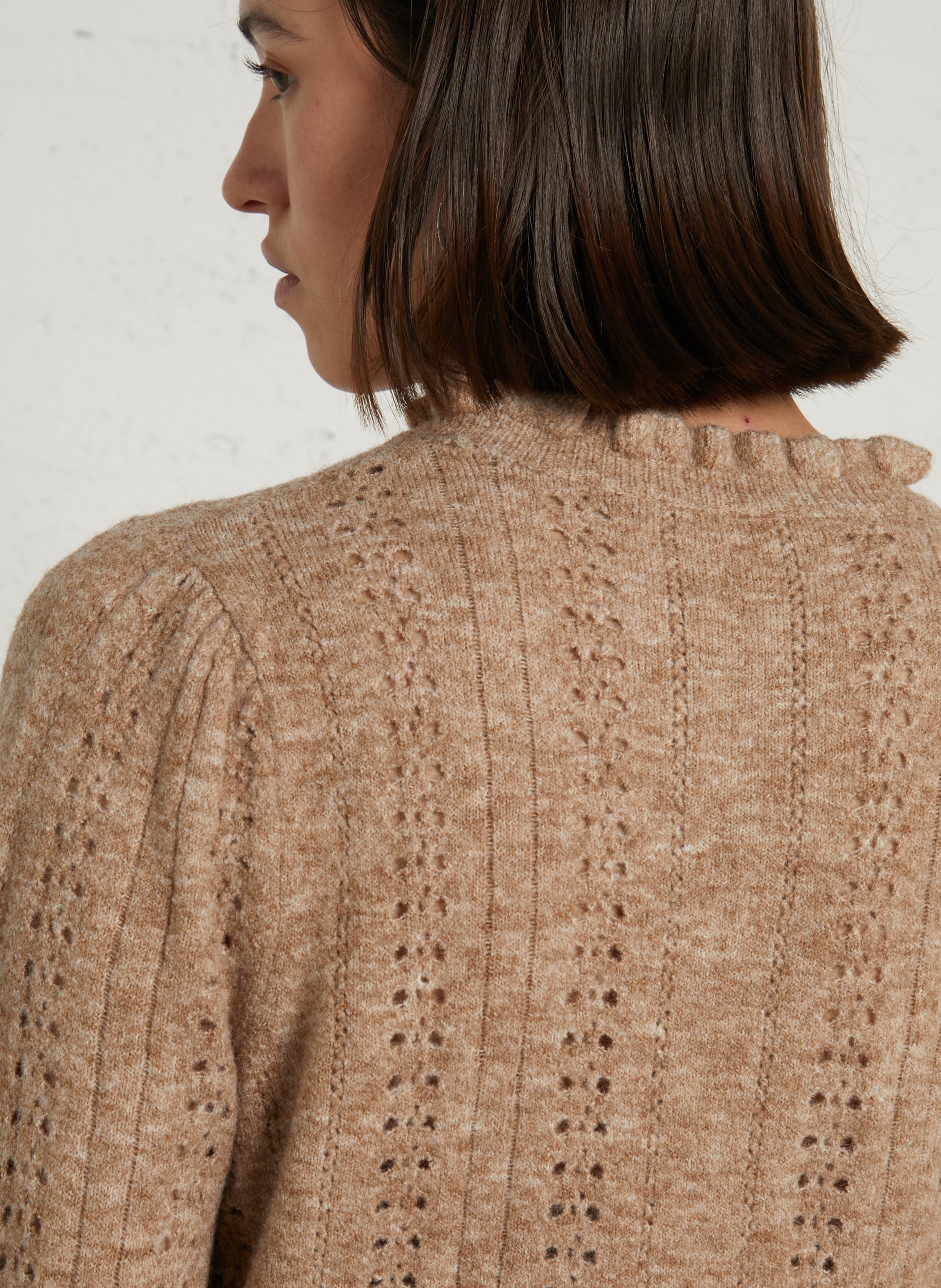 Quilted printed cotton short cardigan LA PETITE ETOILE Beige