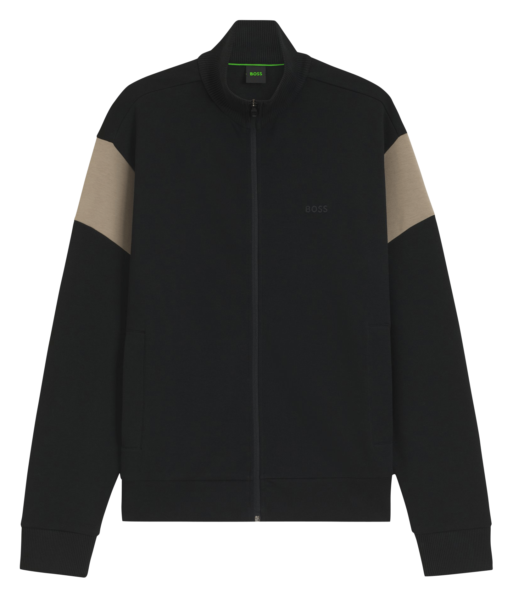 Sweat col montant en coton mélangé BOSS Noir