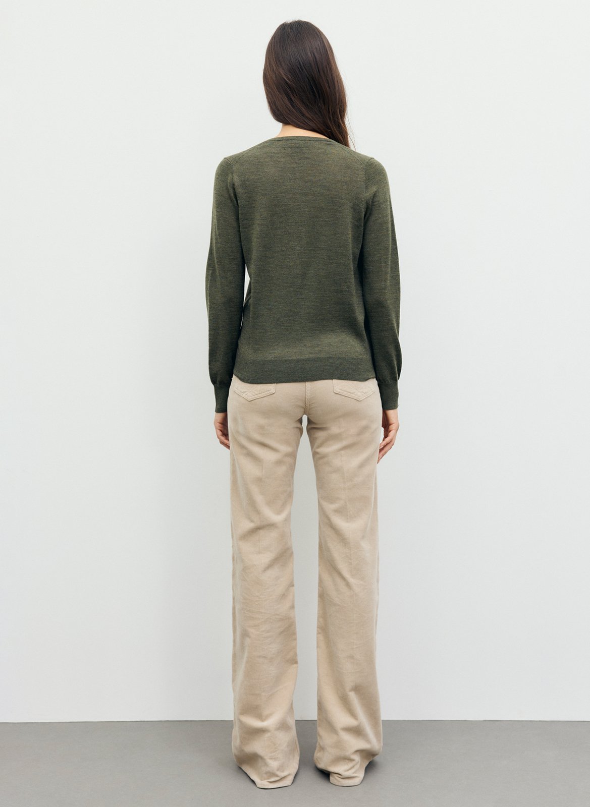 Straight V-neck wool sweater GERARD DAREL Green