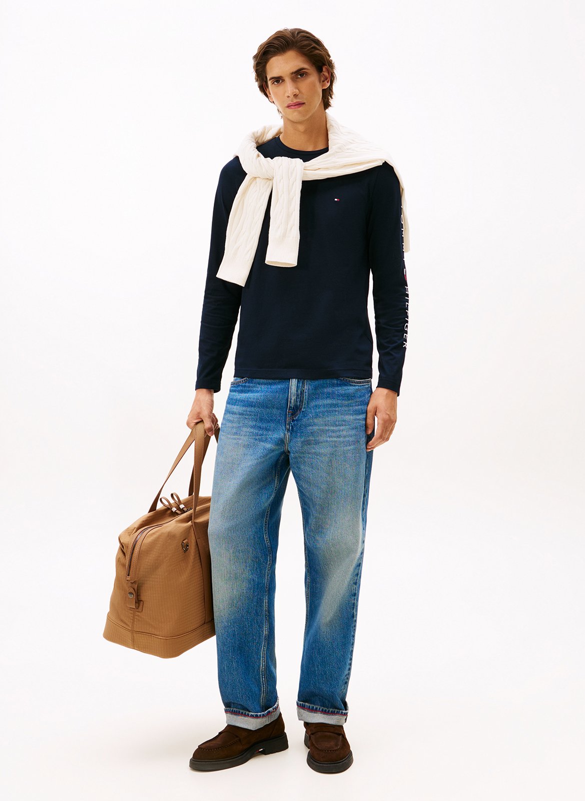 Regular-fit, katoenen T-shirt met ronde hals TOMMY HILFIGER Blauw