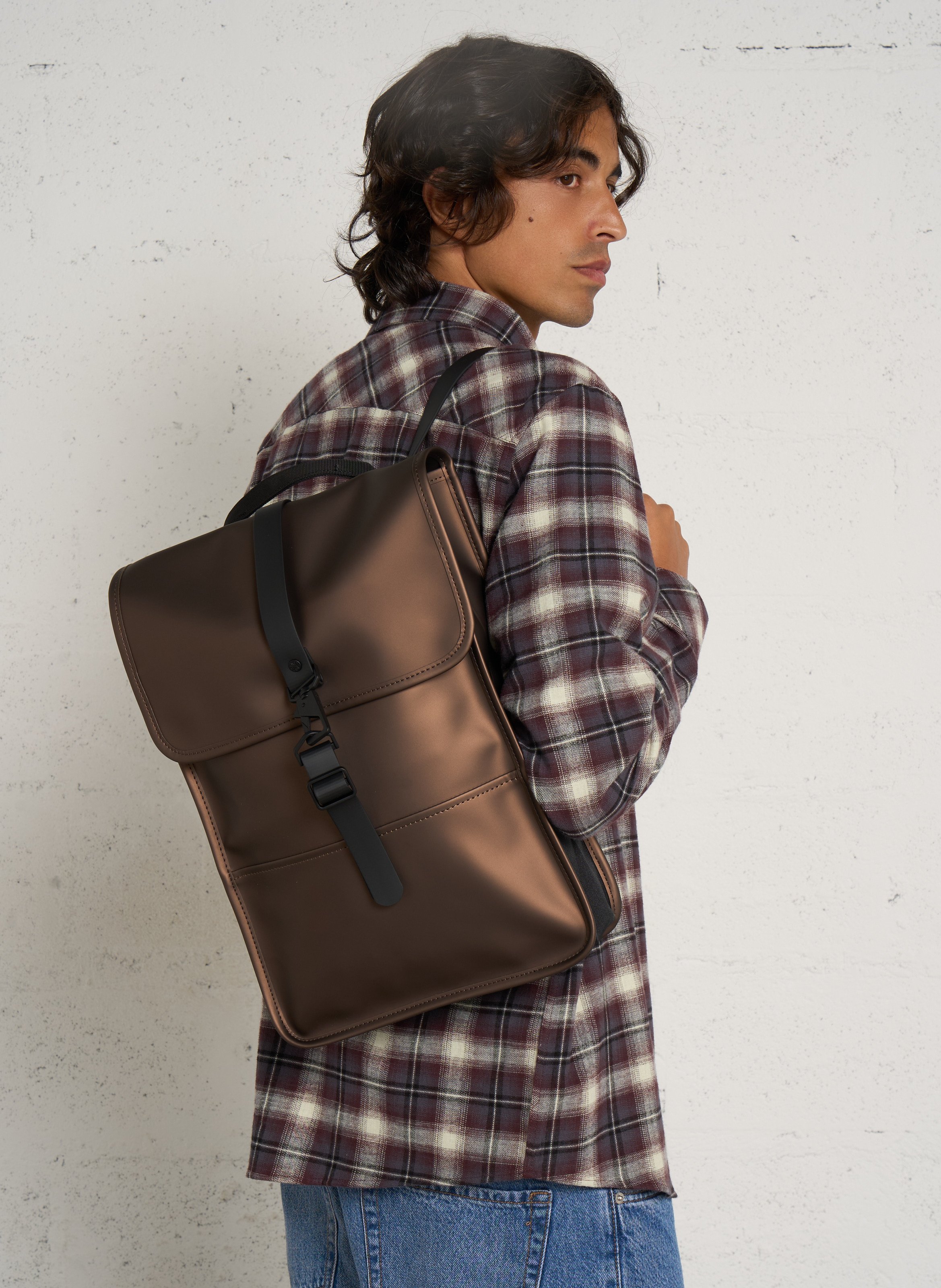 Sac à dos imperméable RAINS Marron