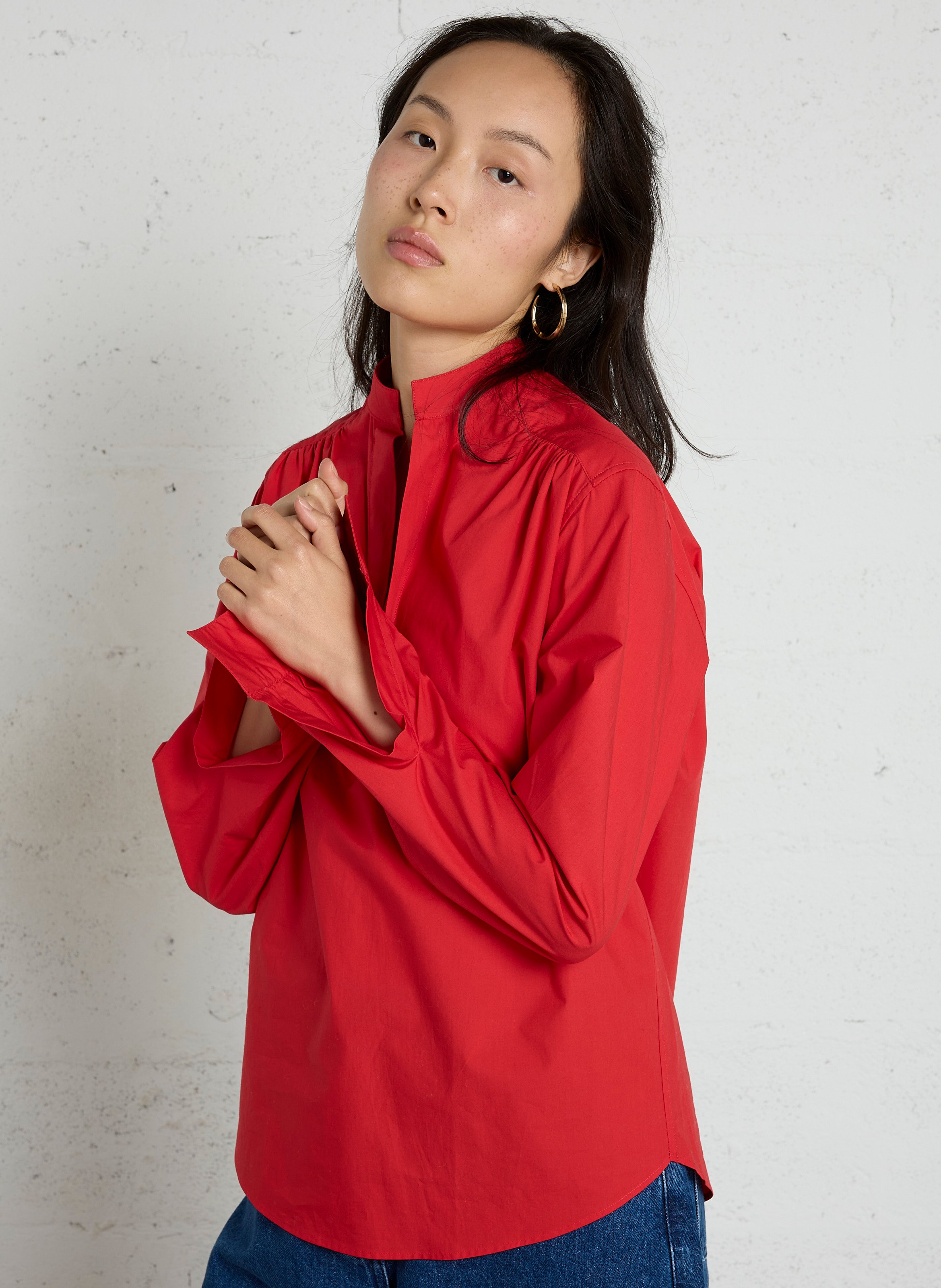 Effen blouse met Tunesische kraag LAURENCE BRAS