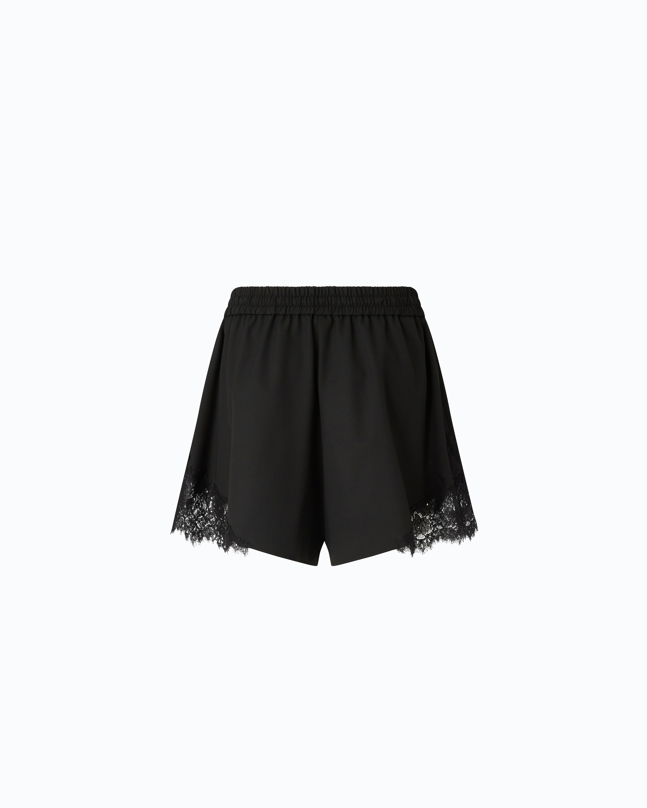 Slim-fit shorts with lace inserts PINKO Black