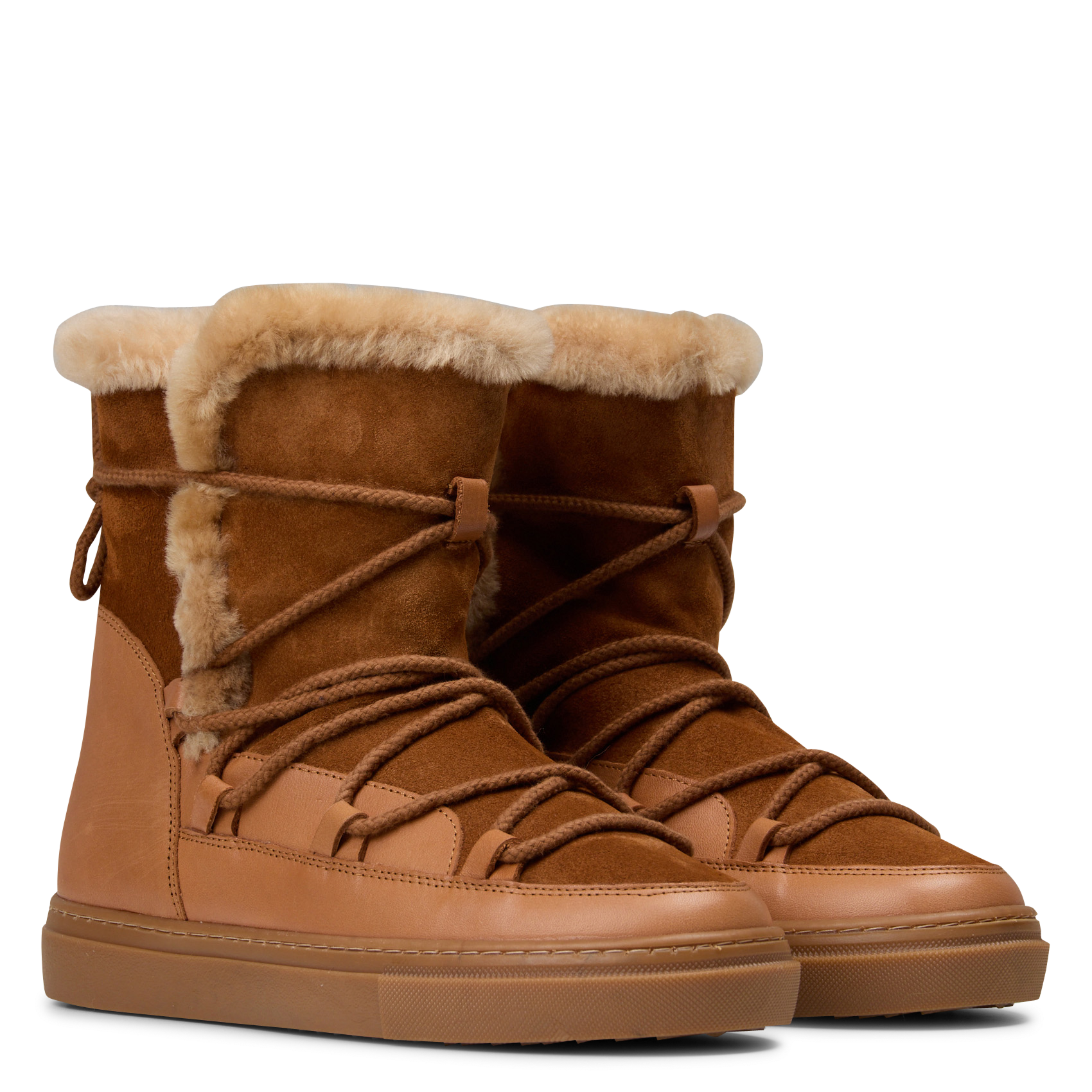 MARAWILA-Smooth leather lace-up ankle boots MELLOW YELLOW Brown