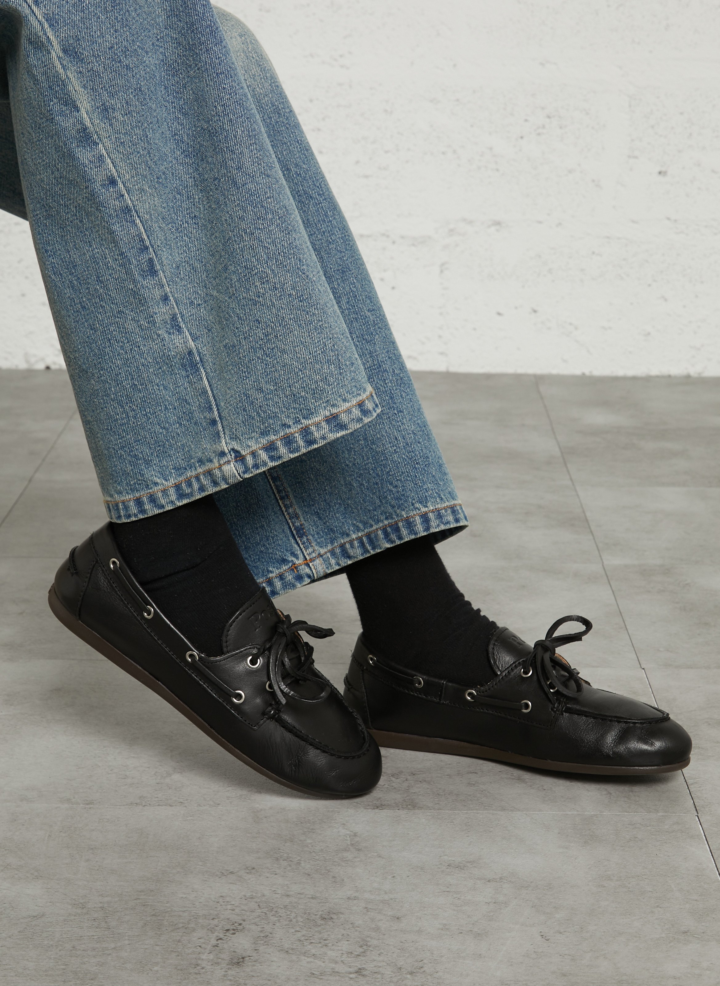Mocassins met veters POSA Zwart