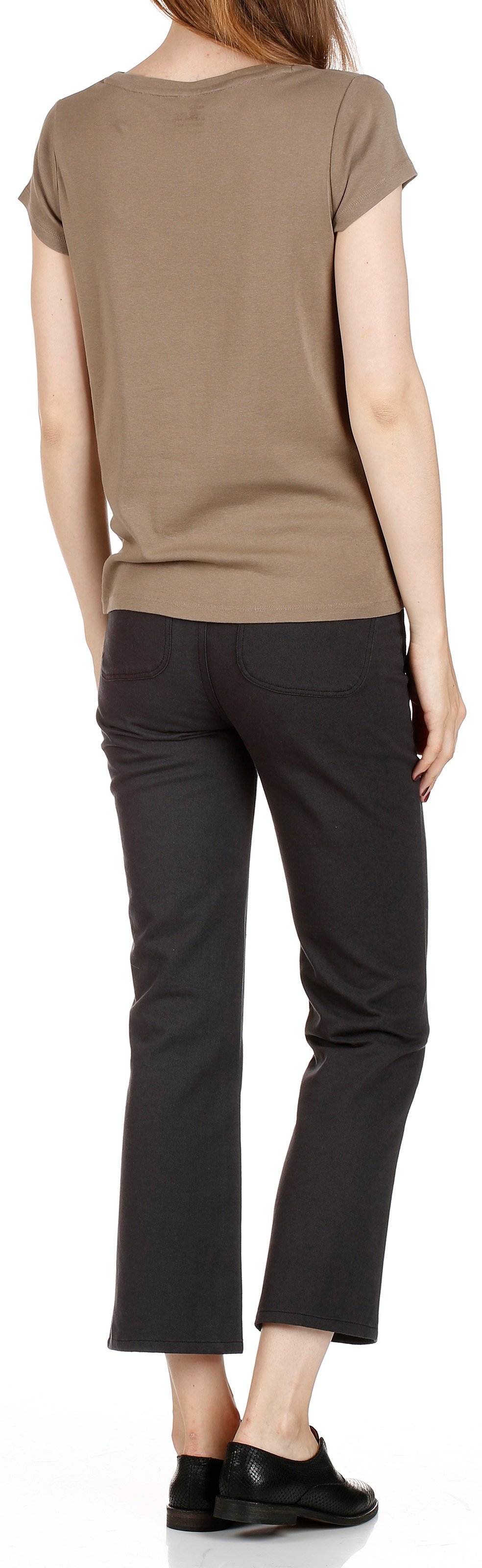 7/8 high-waisted cotton trousers  SWILDENS Black