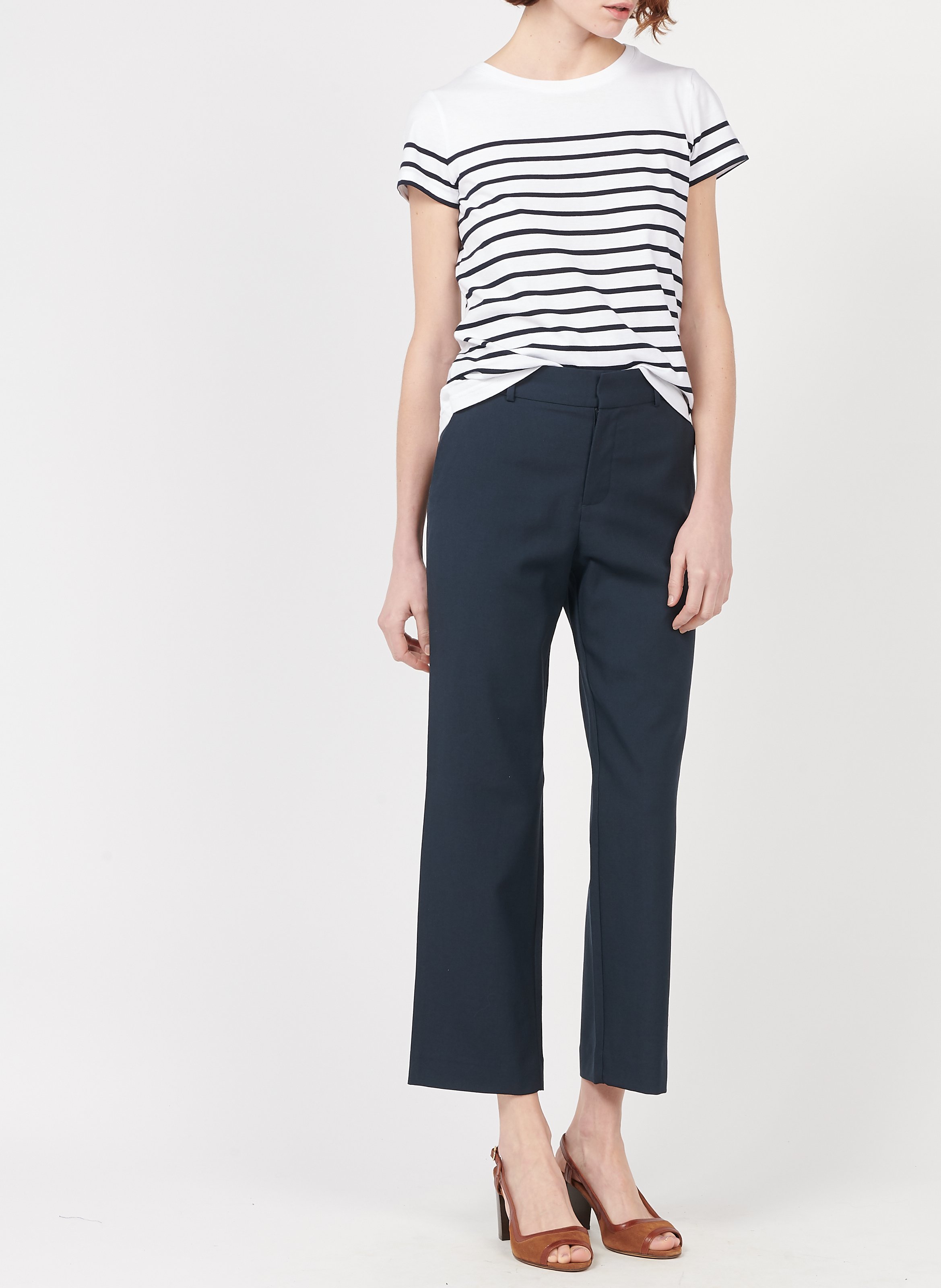 Round-neck cotton Breton top ARMOR LUX White