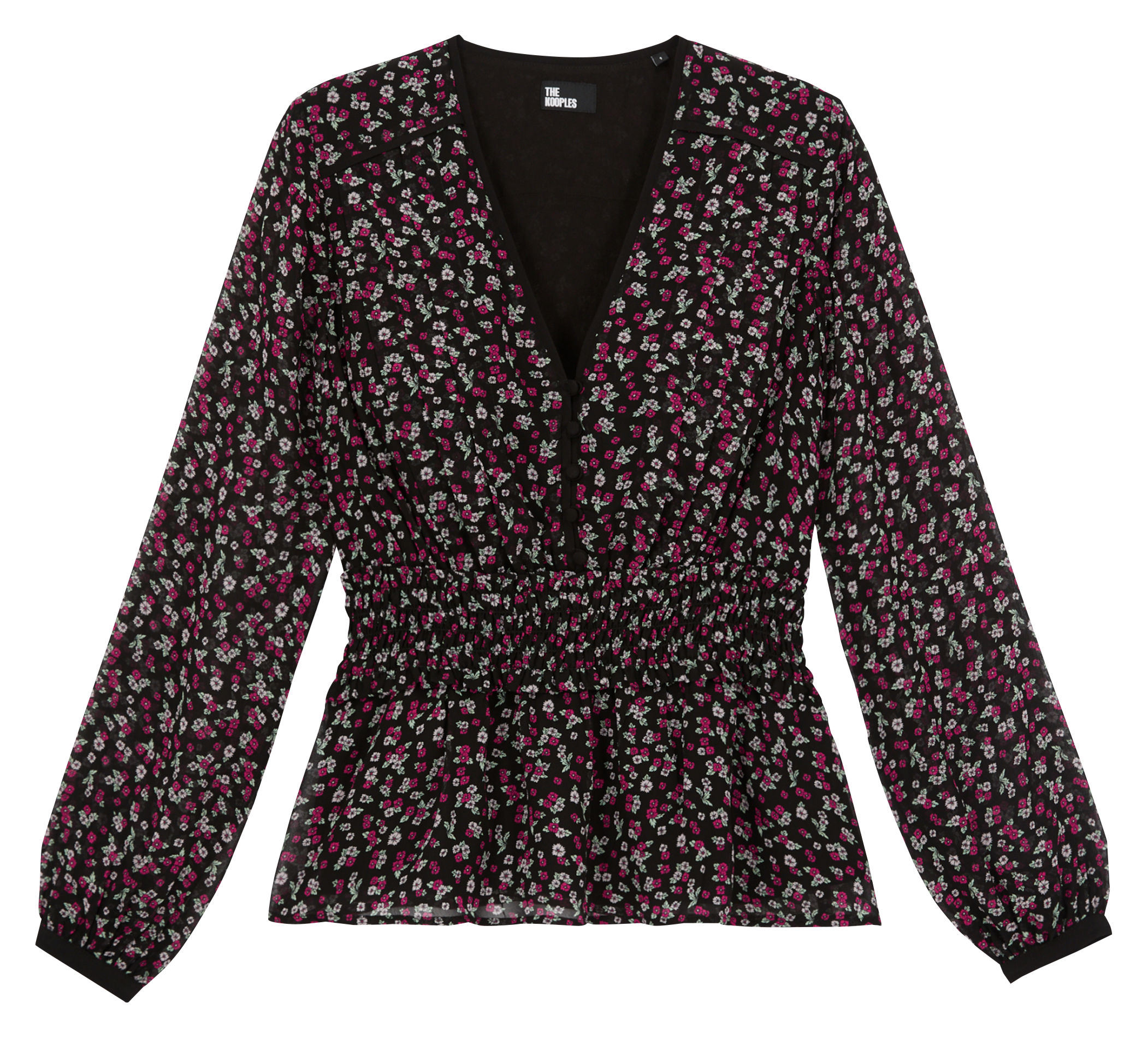 Printed V-neck blouse THE KOOPLES Pink