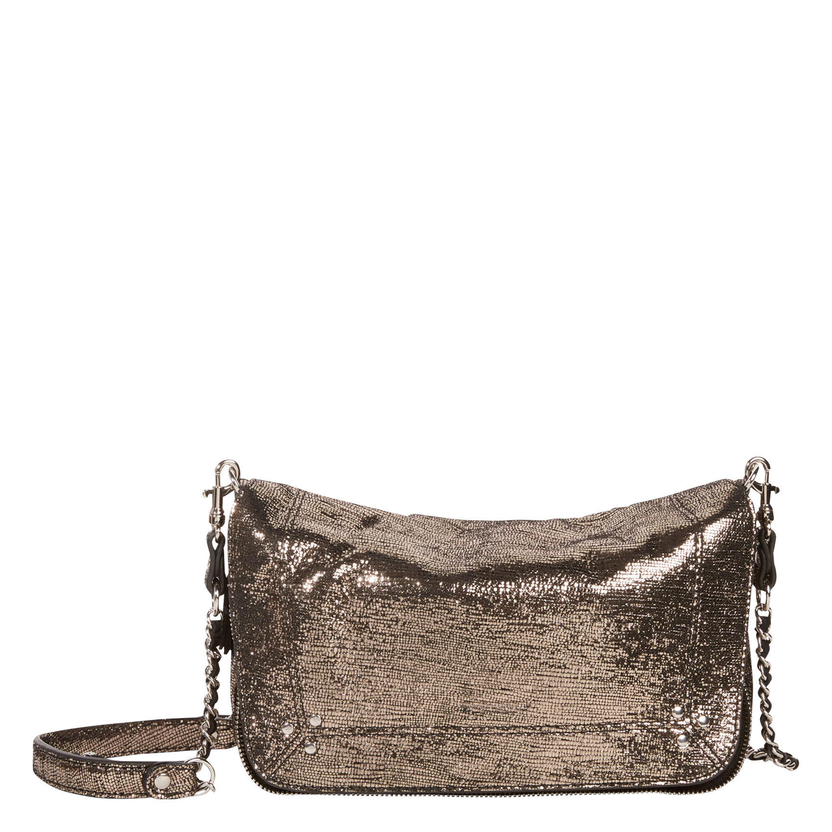 Leather shoulder bag JEROME DREYFUSS Silver