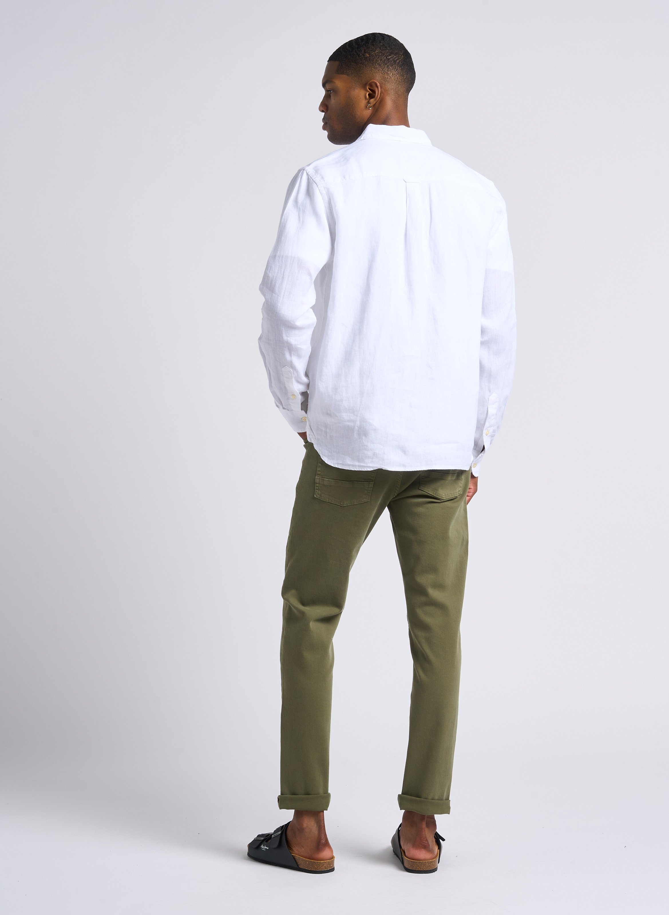 Regular-Fit-Hemd aus Leinen KNOWLEDGE COTTON APPAREL Weiss