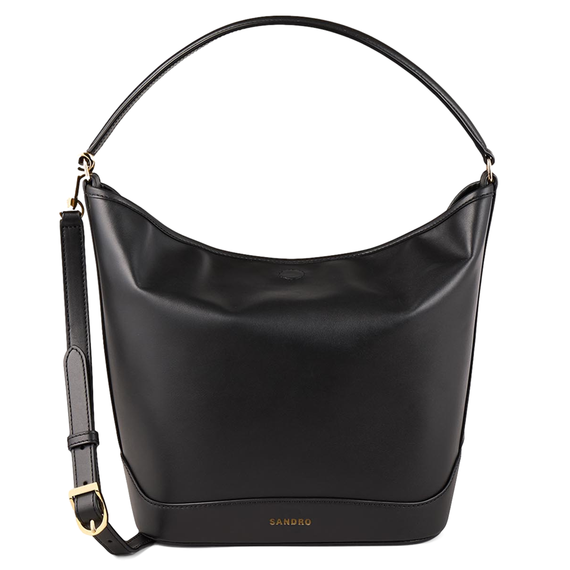 Buideltas van leer SANDRO Zwart