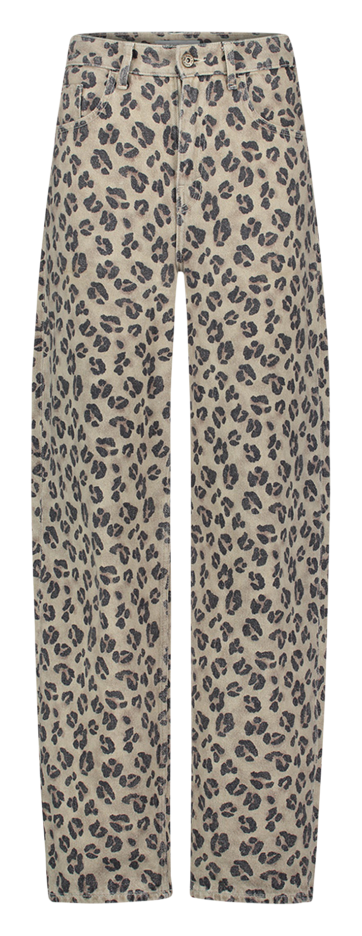 Jean droit imprimé en coton bio BY BAR Beige