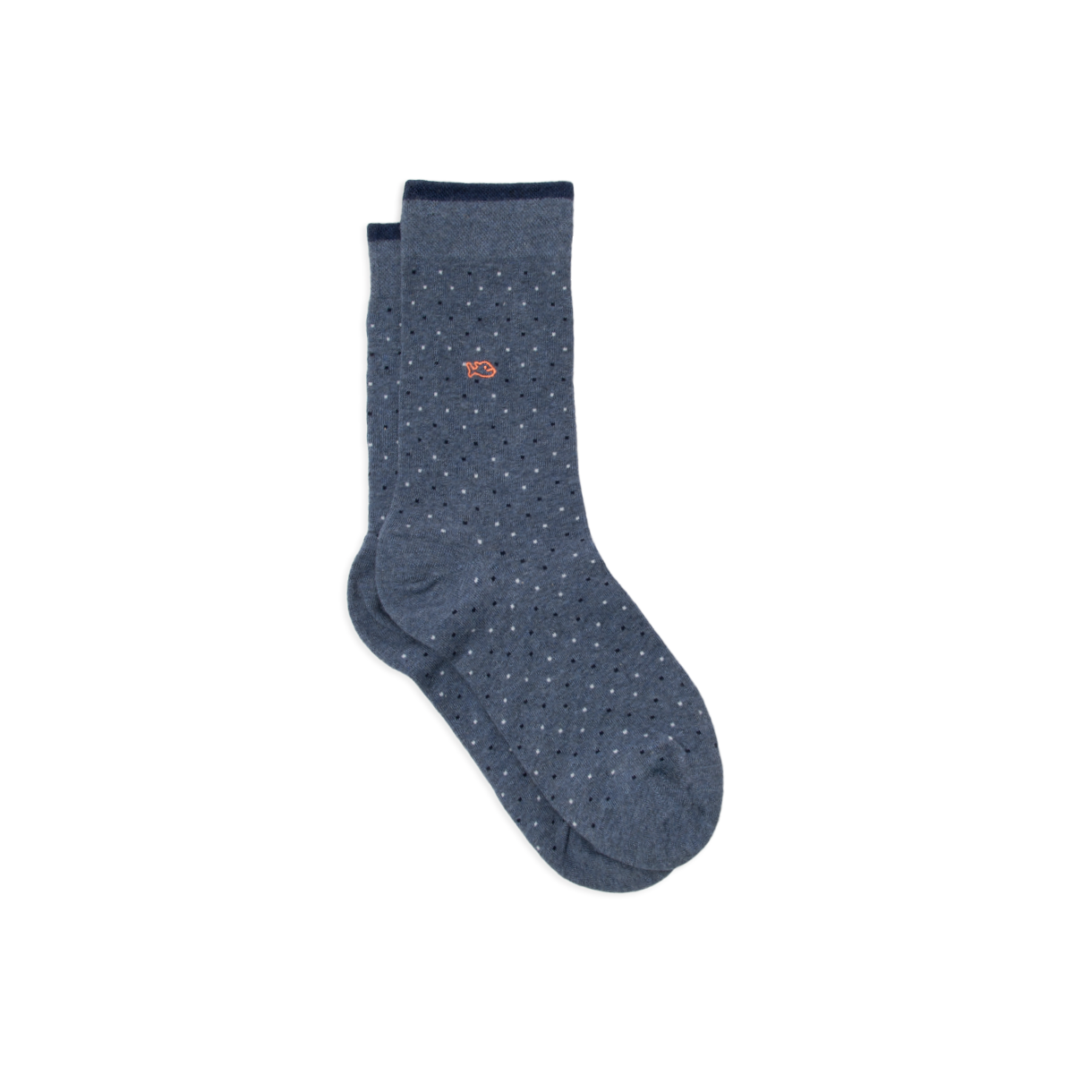 Combed cotton socks with polka dots BILLYBELT Blue