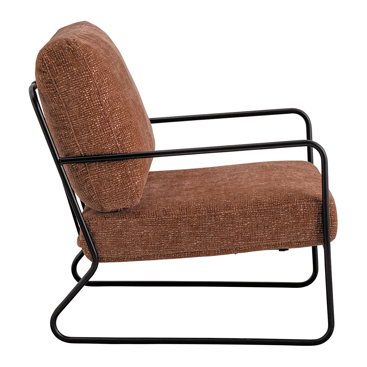 Fauteuil en tissu jacquard de velours et métal BLANC D'IVOIRE Rose