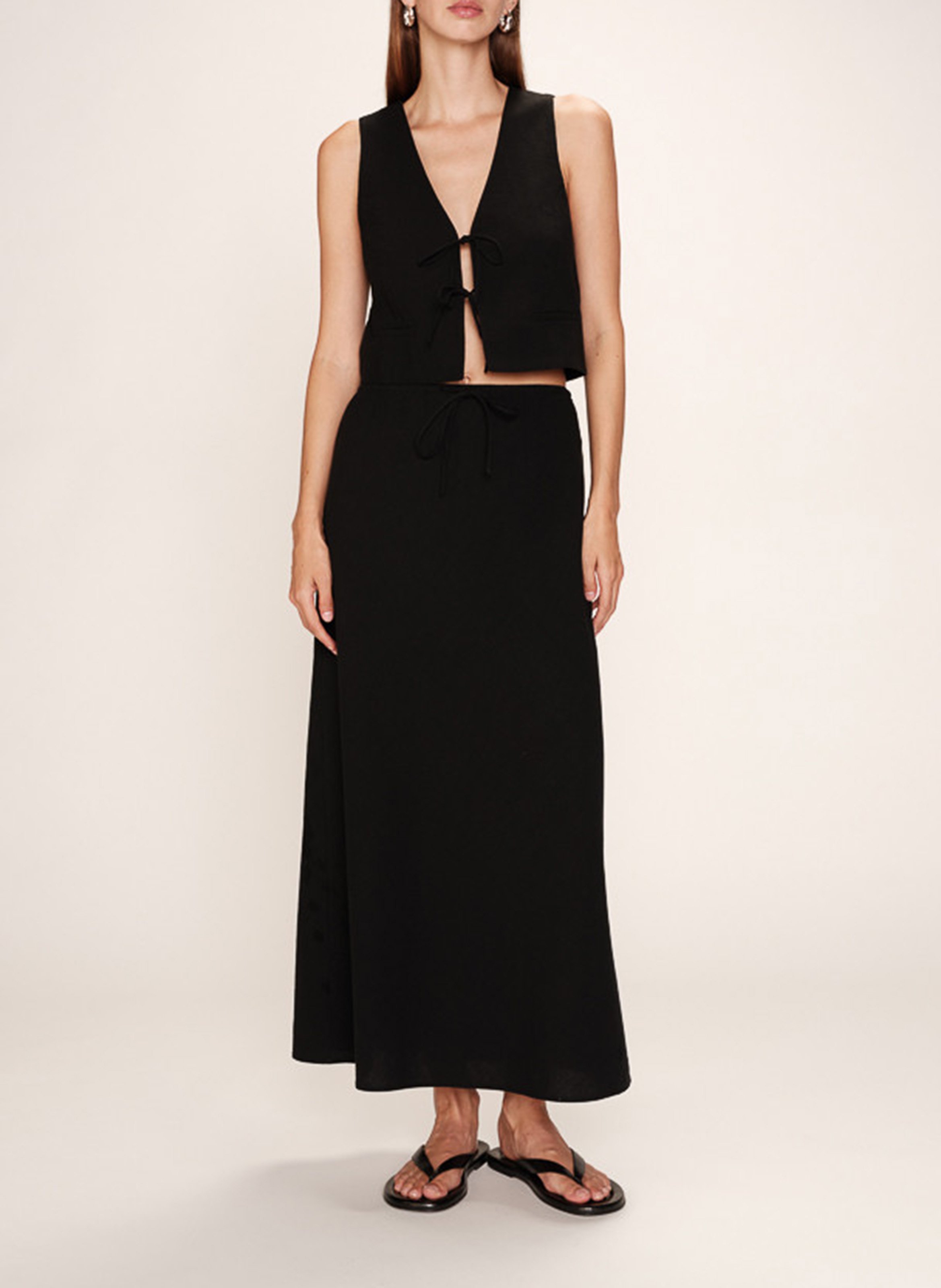 Cotton-blend V-neck cardigan GRACE ET MILA Black