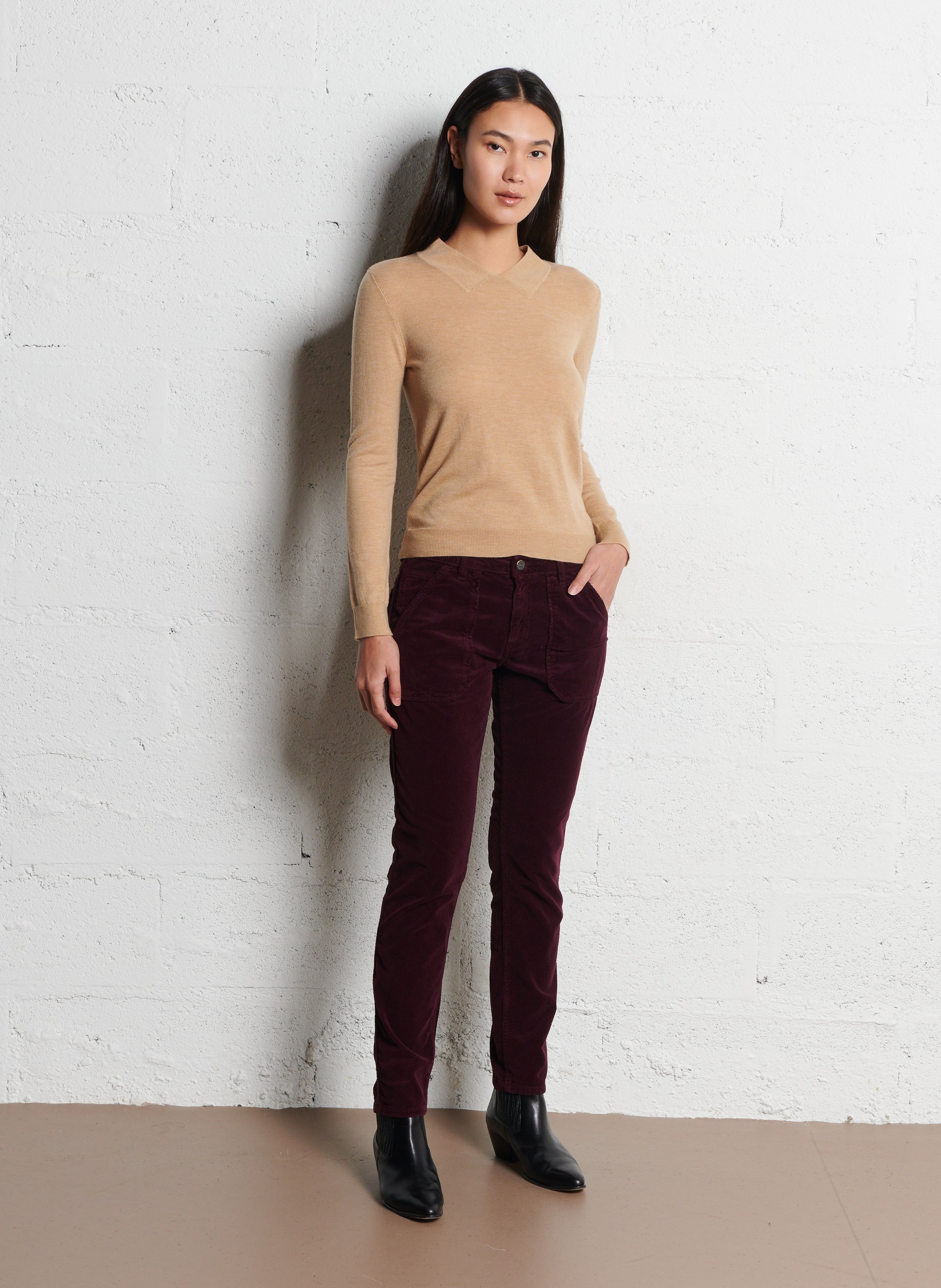 Rechte ribbroek ACQUAVERDE Paars