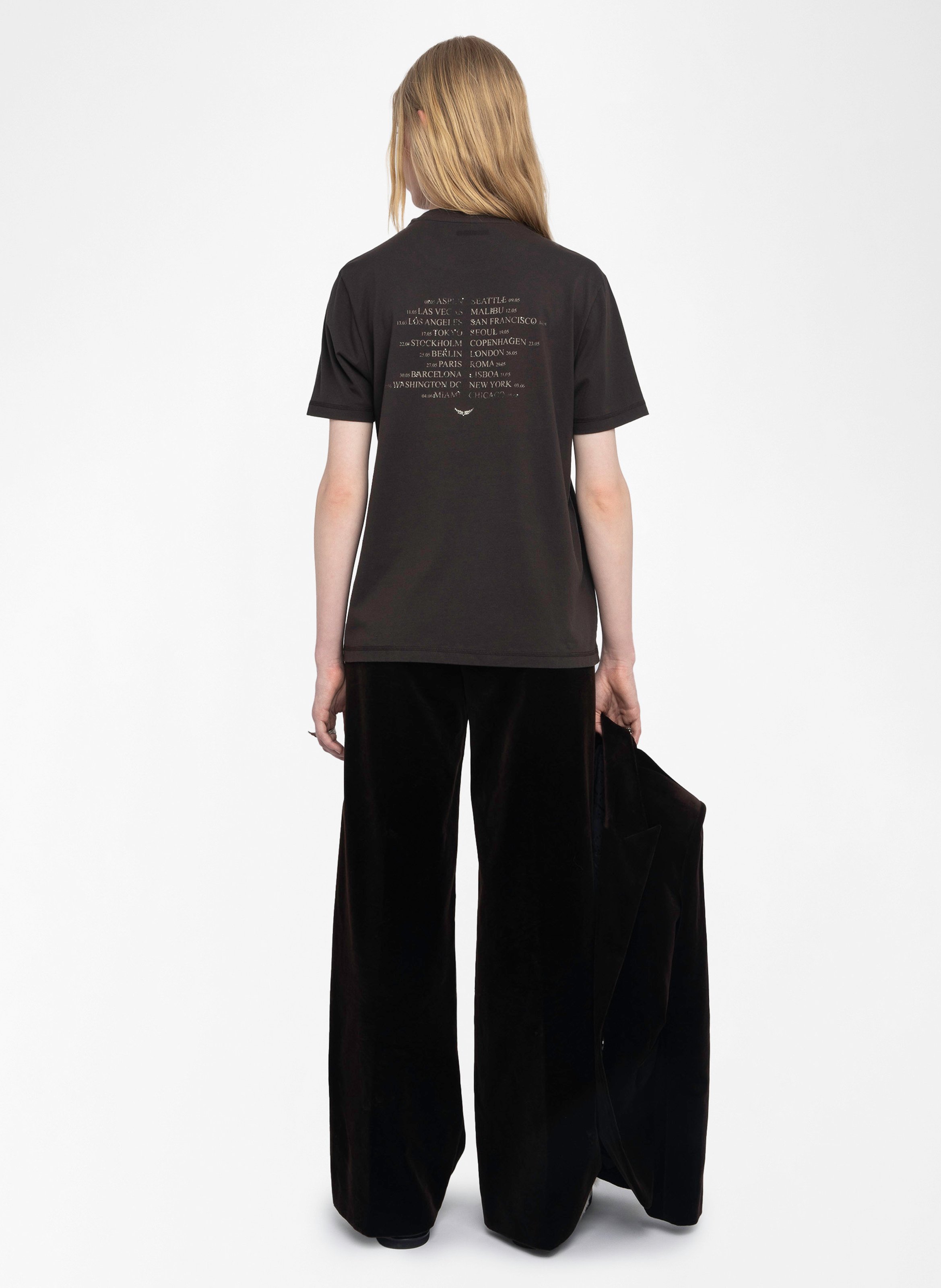 T-shirt oversize à motifs en coton ZADIG&VOLTAIRE Marron