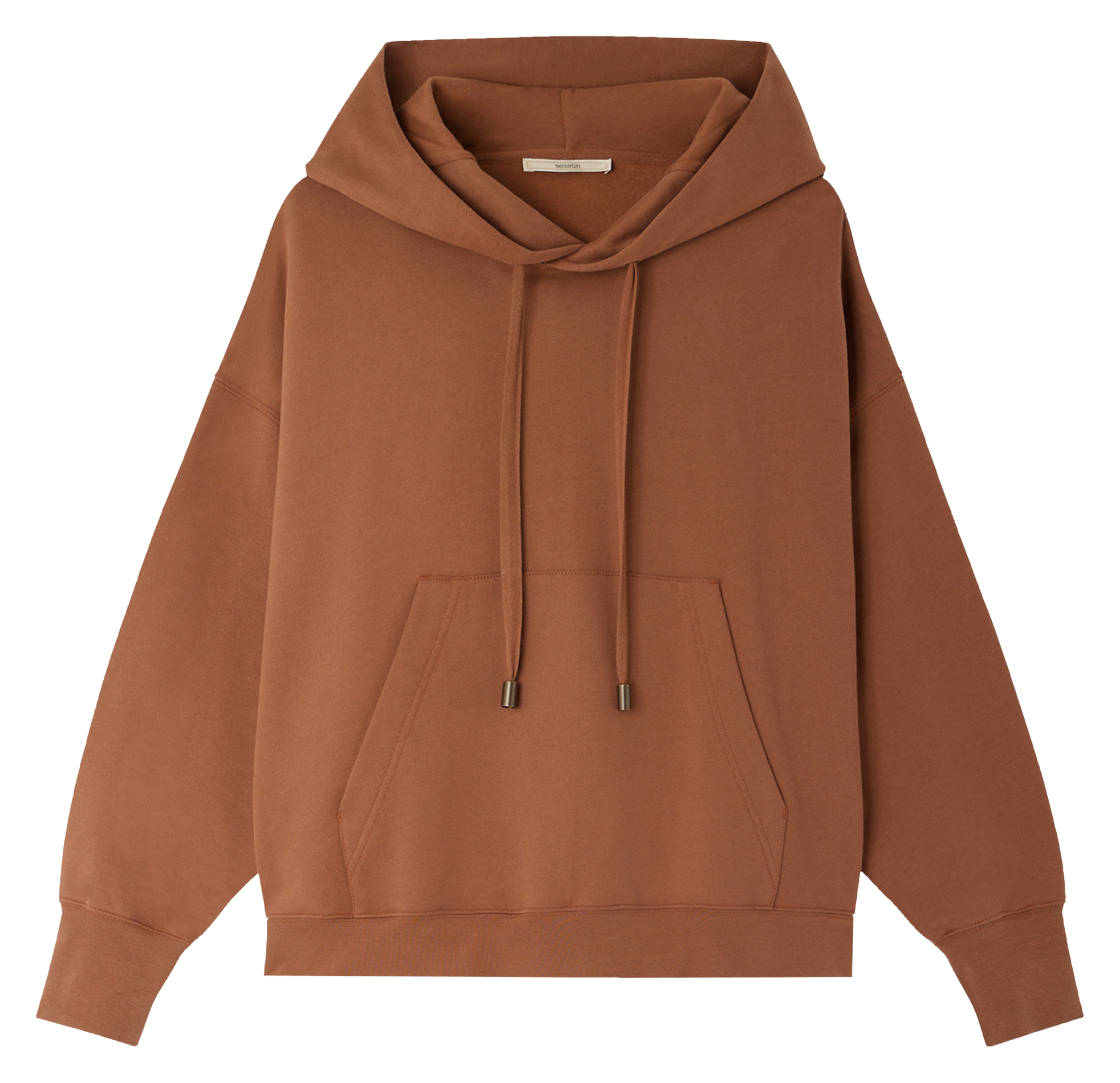 Sweat oversize à capuche en coton SESSUN Marron