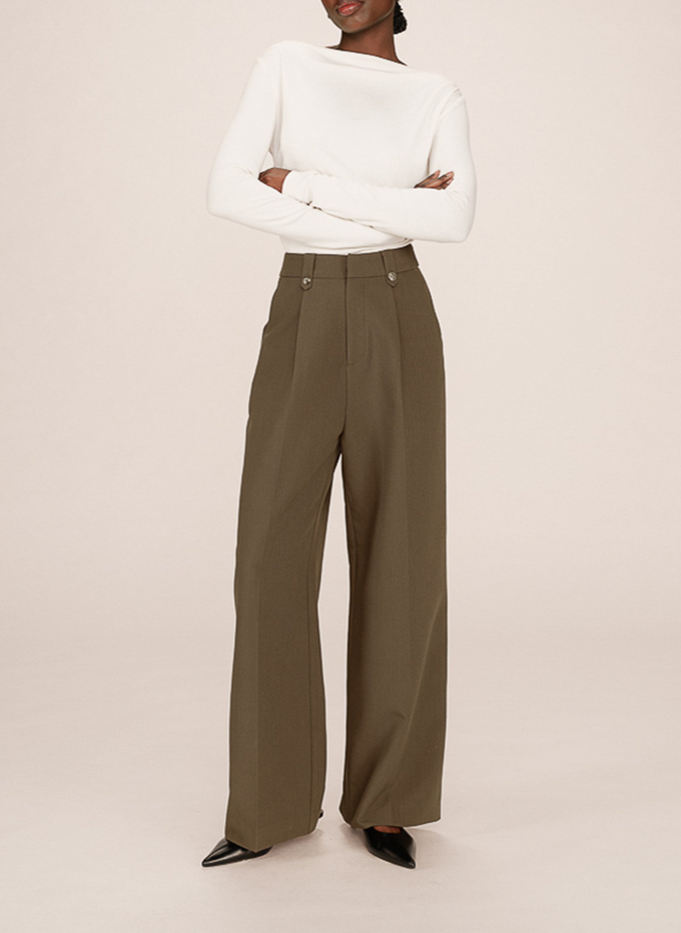 Pantalon droit de tailleur GRACE ET MILA Vert