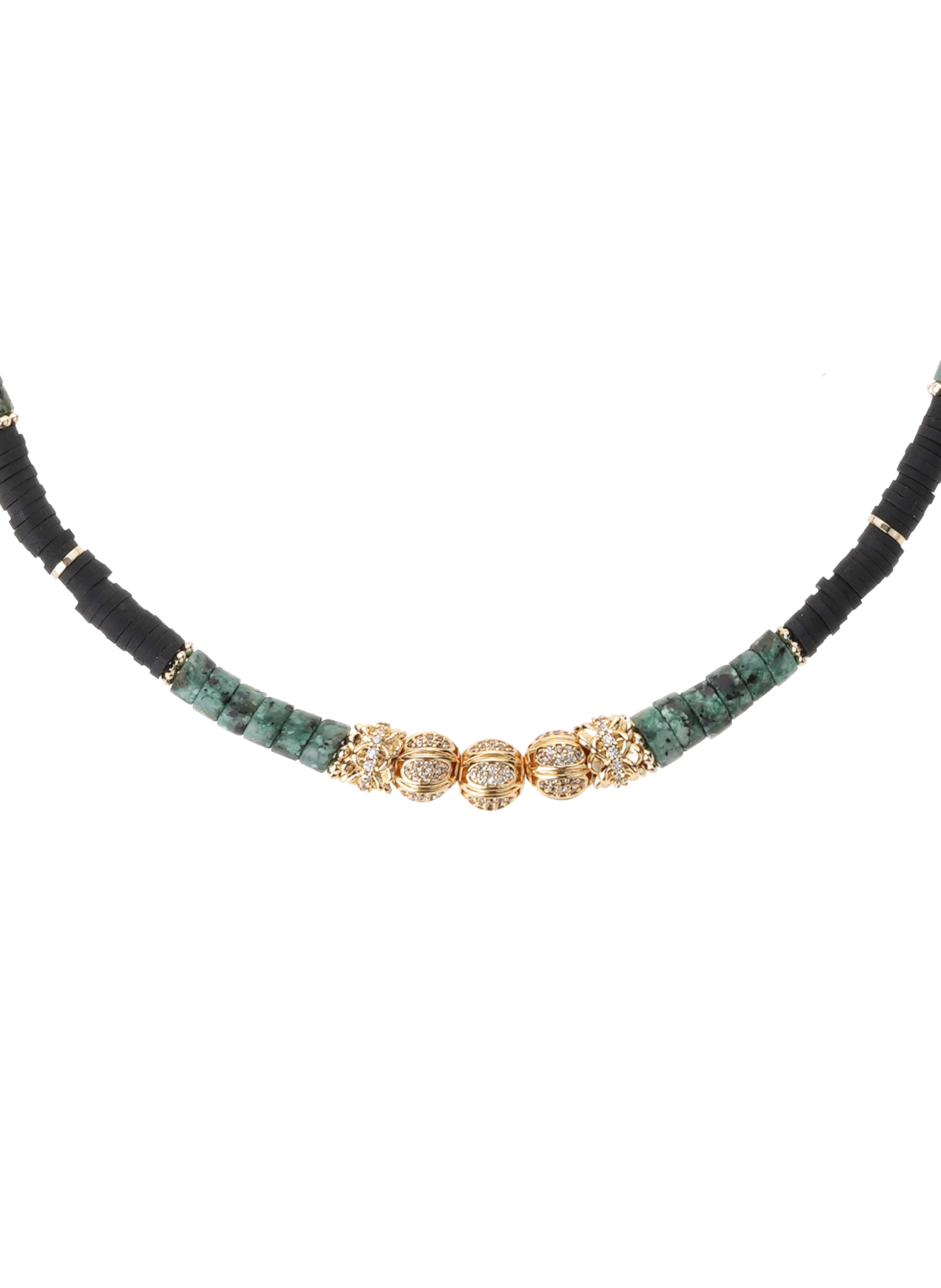 Round beads pearl necklace HIPANEMA Black