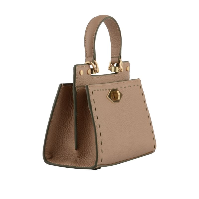 Handbag - cowhide leather POURCHET Brown