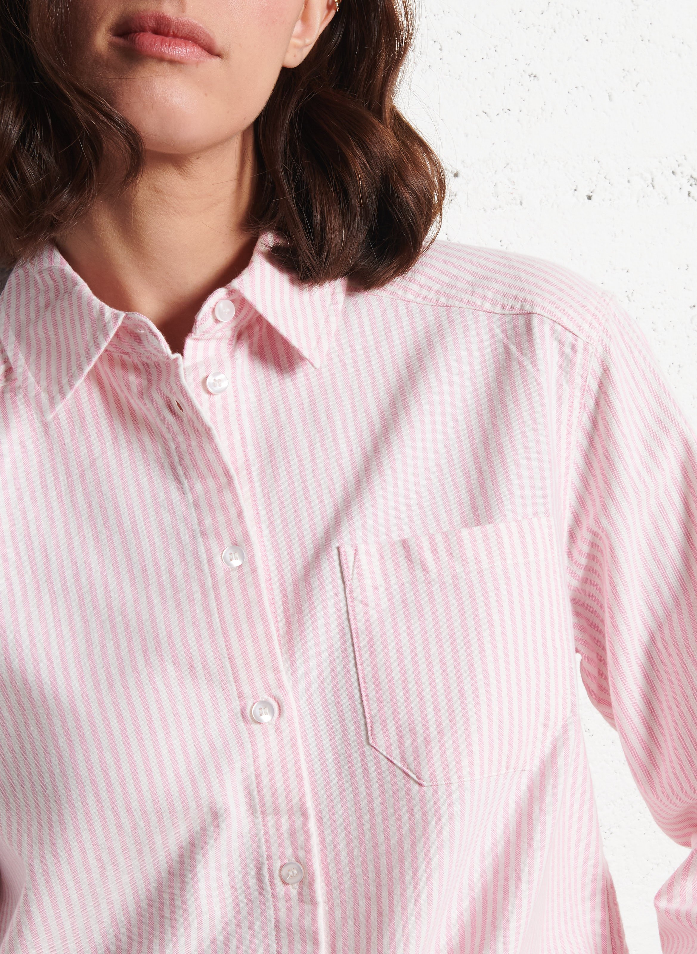 Chemise col classique en coton MAISON 123 Rose