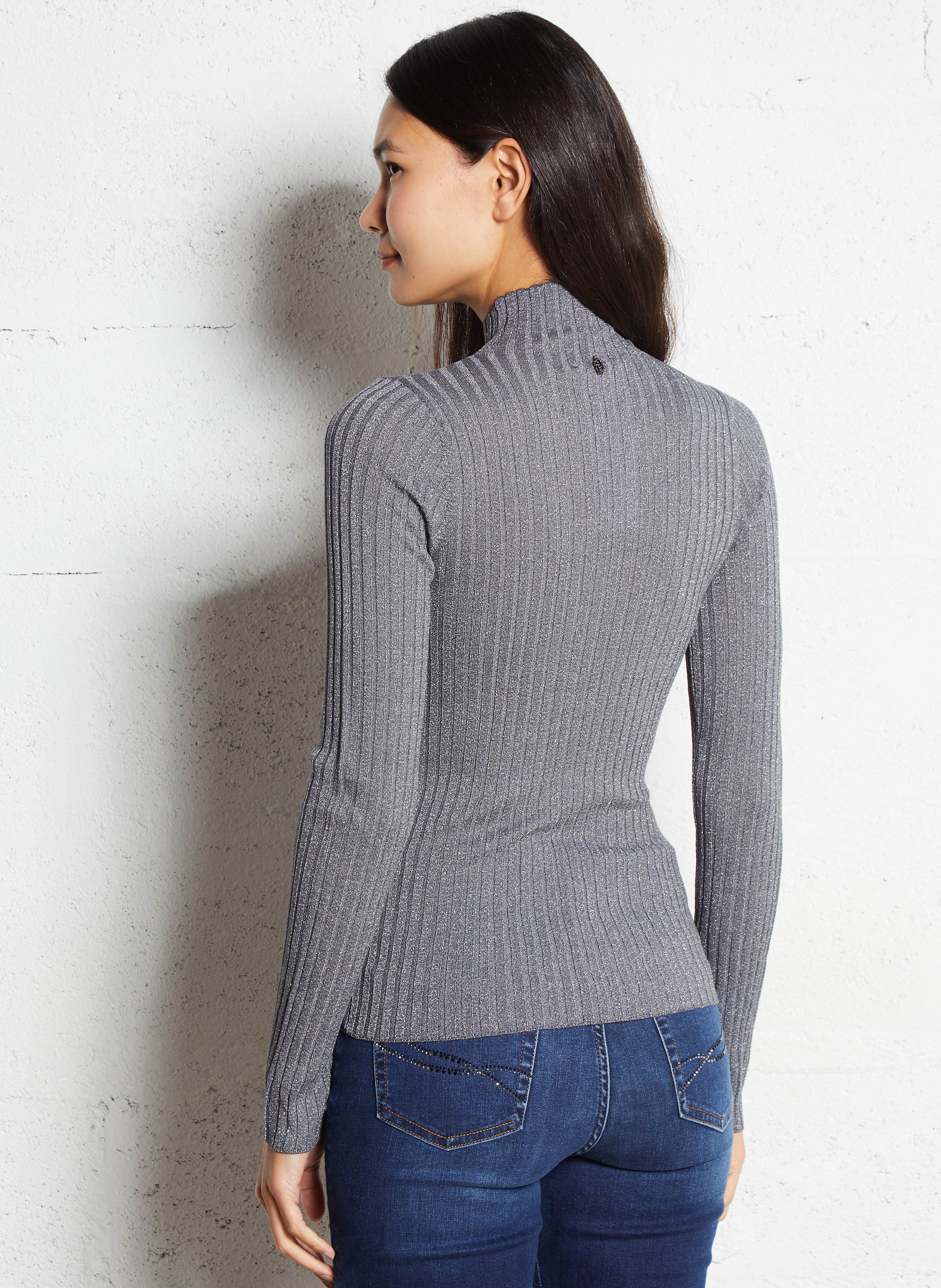 Pull moulant col montant LIU JO Gris