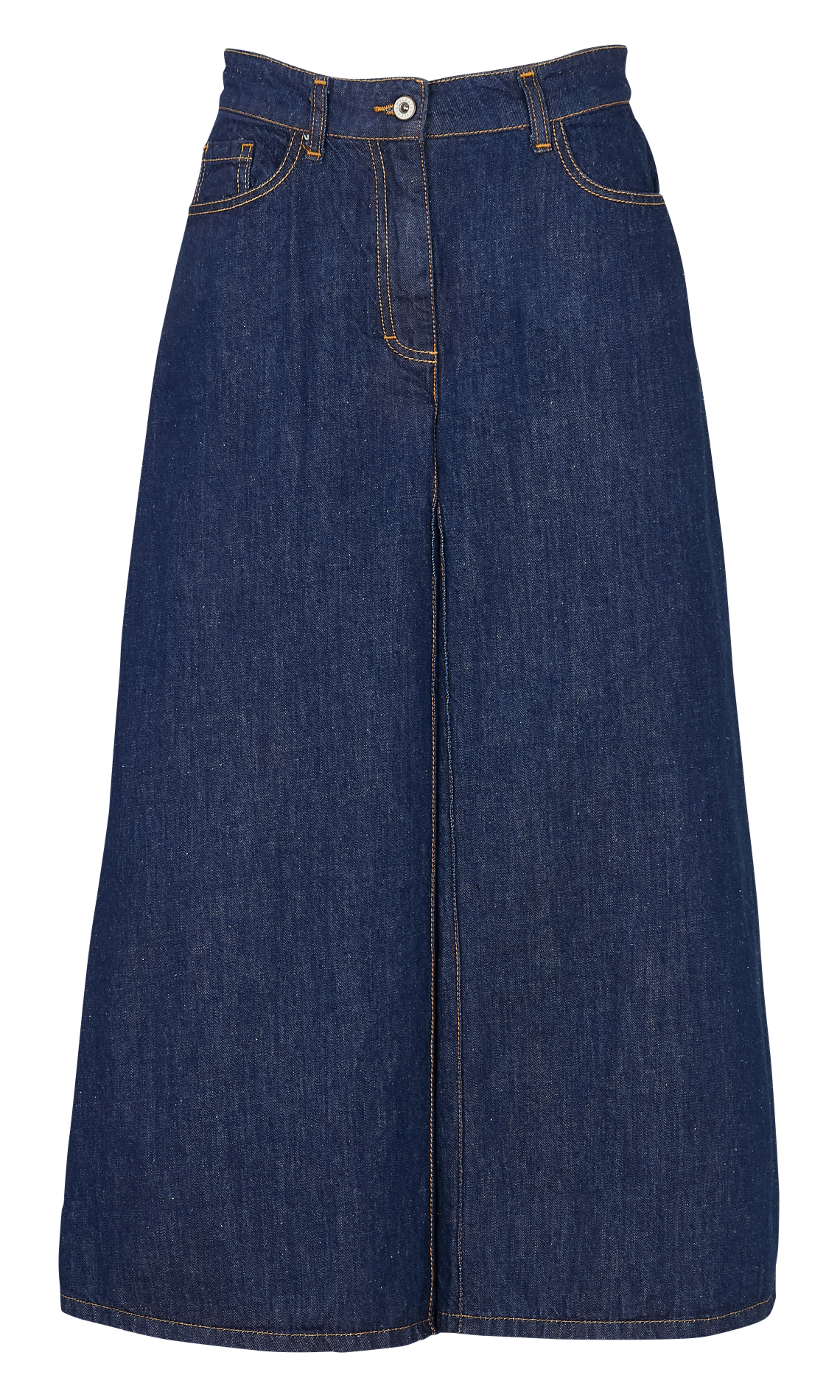 Jean cropped évasé en coton PLEASE Bleu