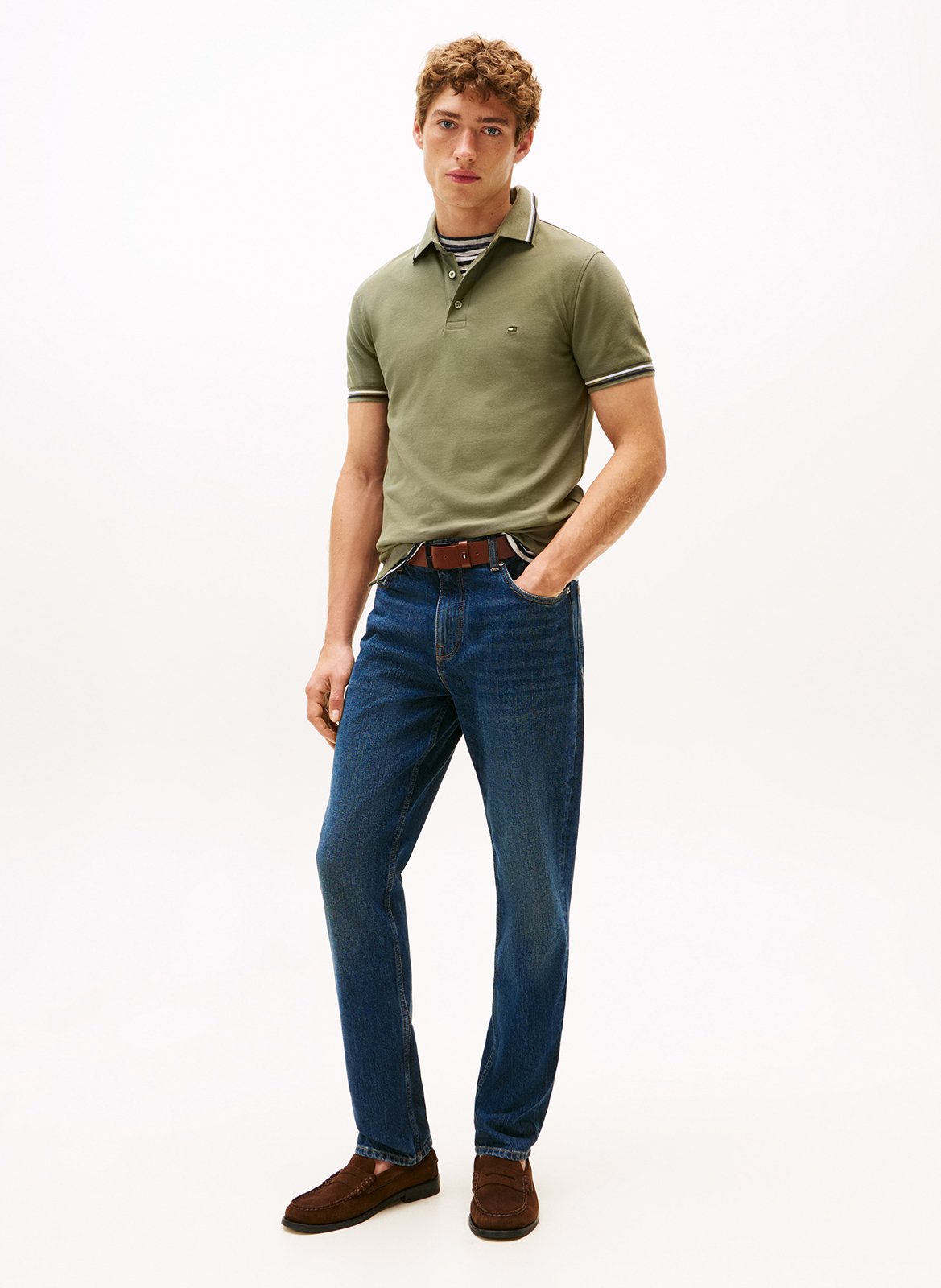 Katoenen polo met korte mouw TOMMY HILFIGER Groen