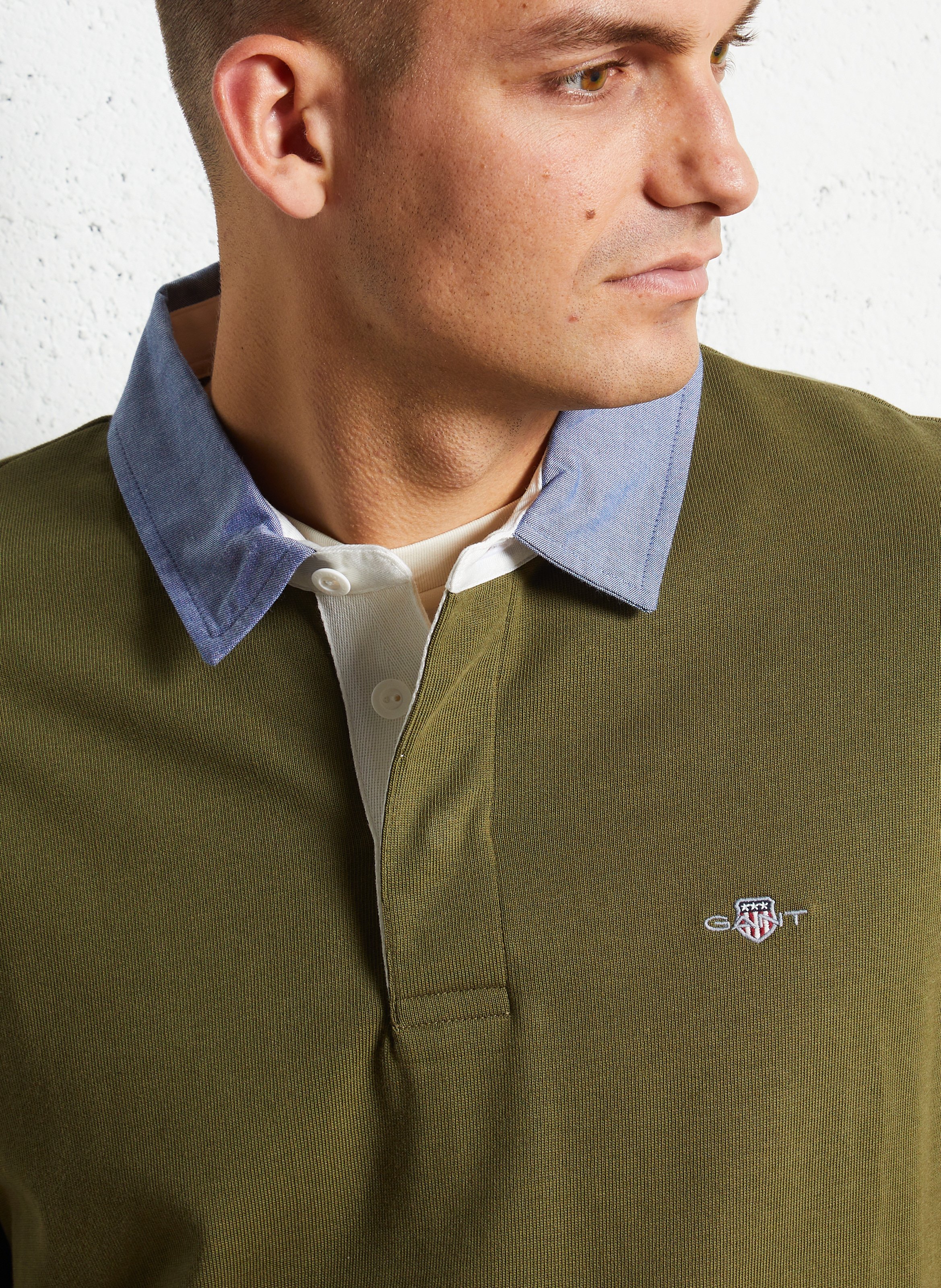 Straight cotton polo shirt GANT Green