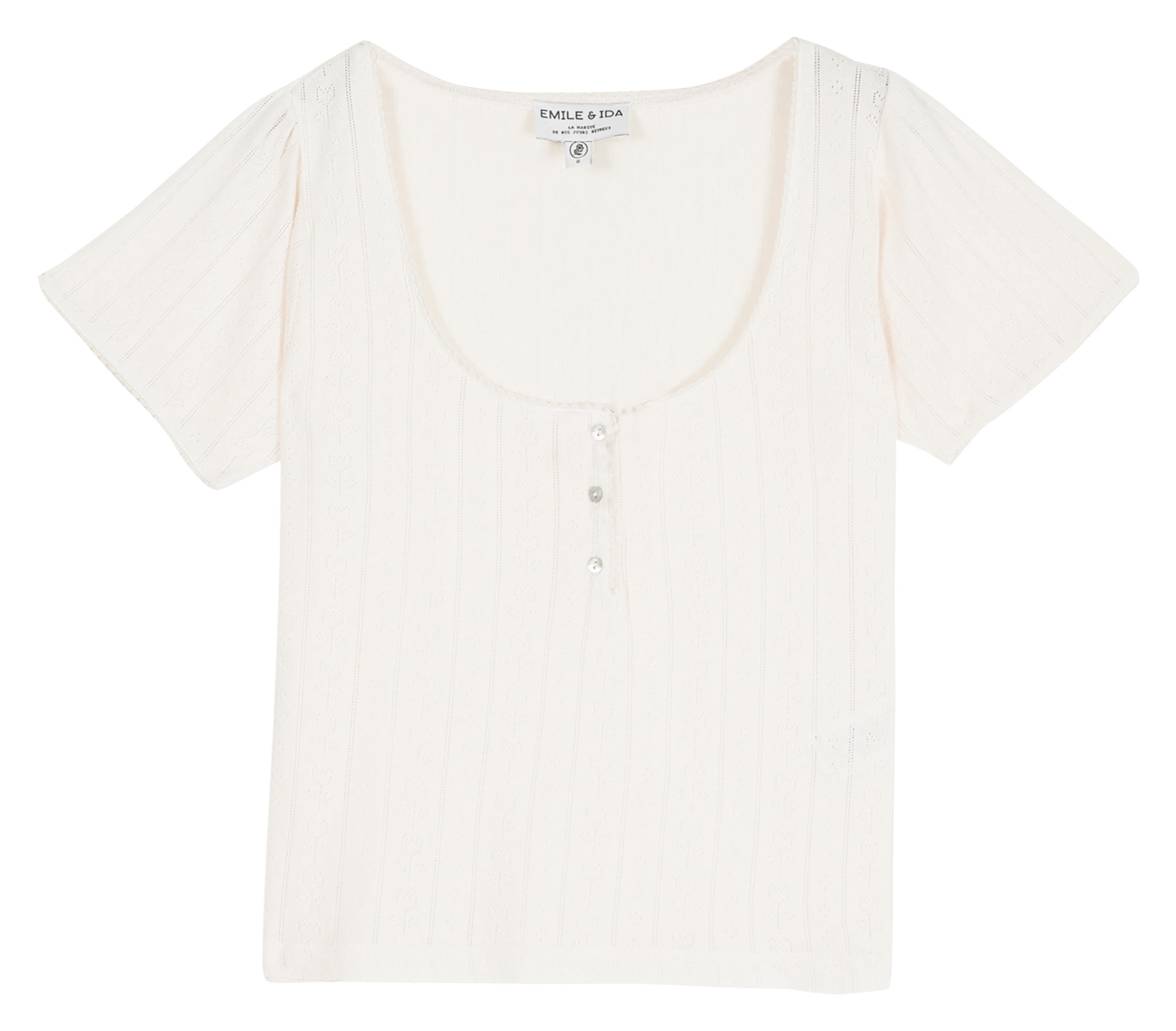 Gestreept T-shirt in marinelook met lange mouwen EMILE ET IDA Beige