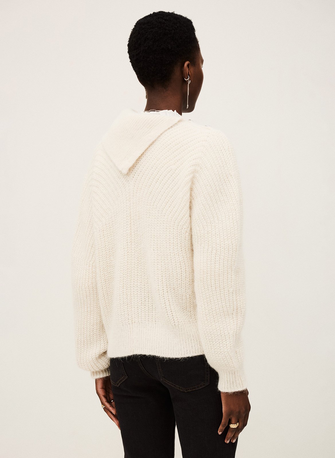 Pull col roulé en laine mélangée BA&SH Beige