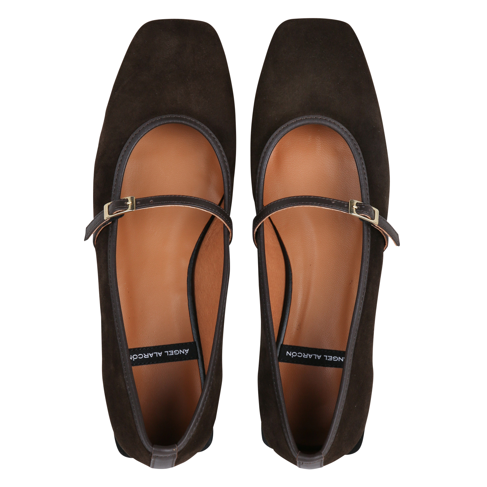 Suede ballet pumps ANGEL ALARCON Brown