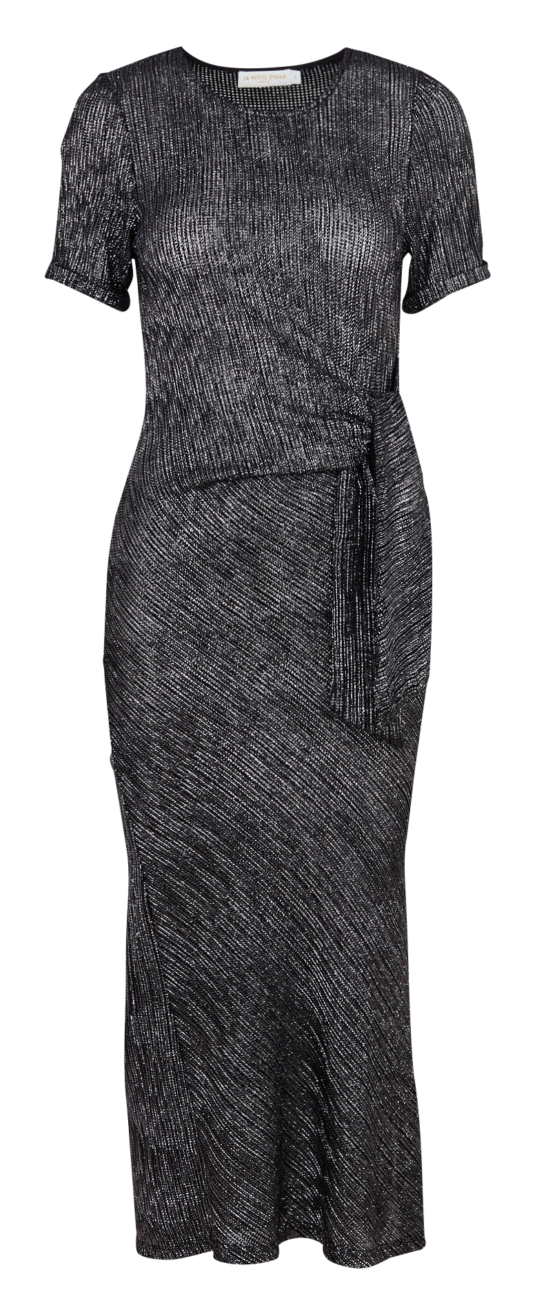 Halflange, straight-fit jurk met ronde hals en print LA PETITE ETOILE Zilver