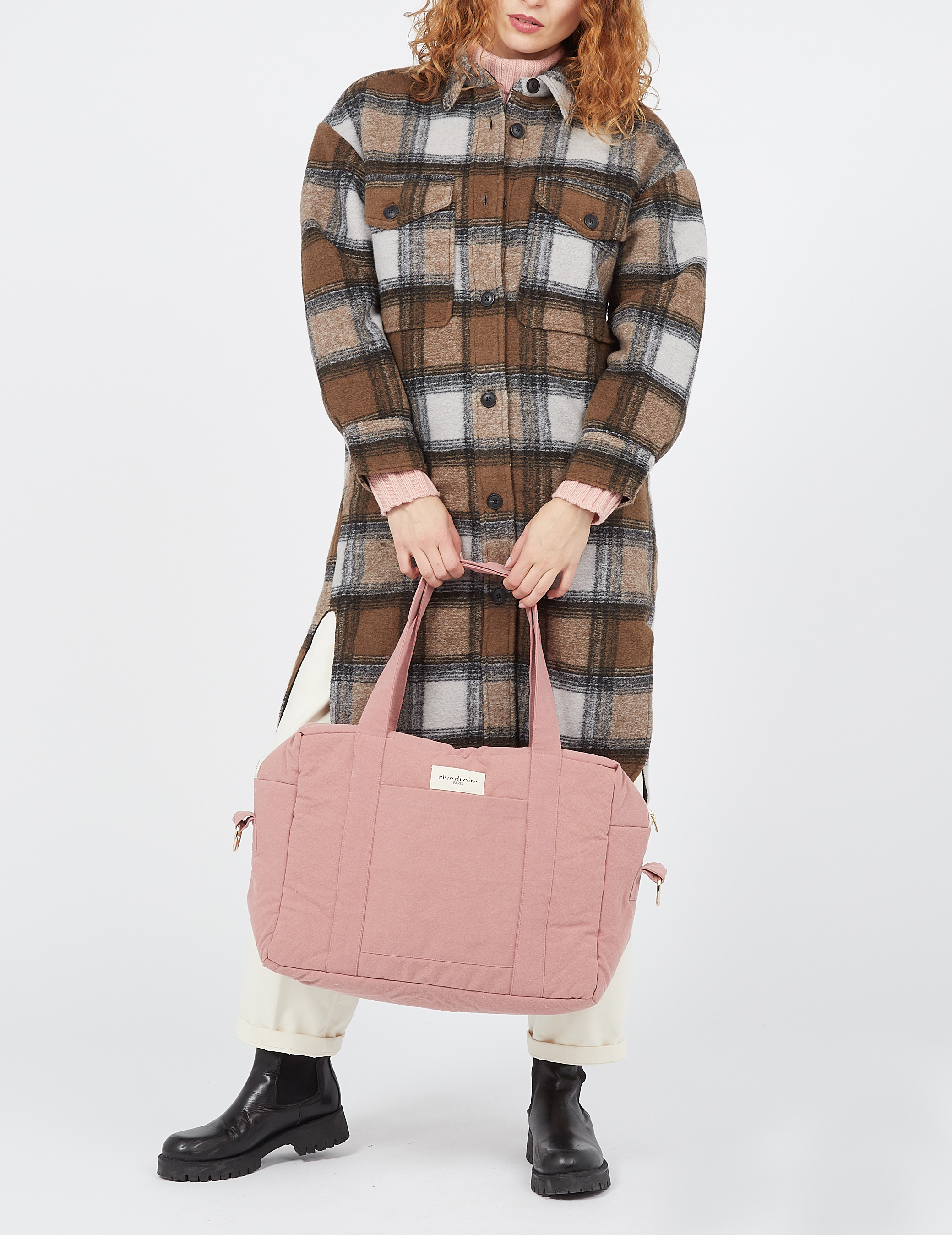 Recycled cotton nappy bag RIVEDROITE PARIS Pink