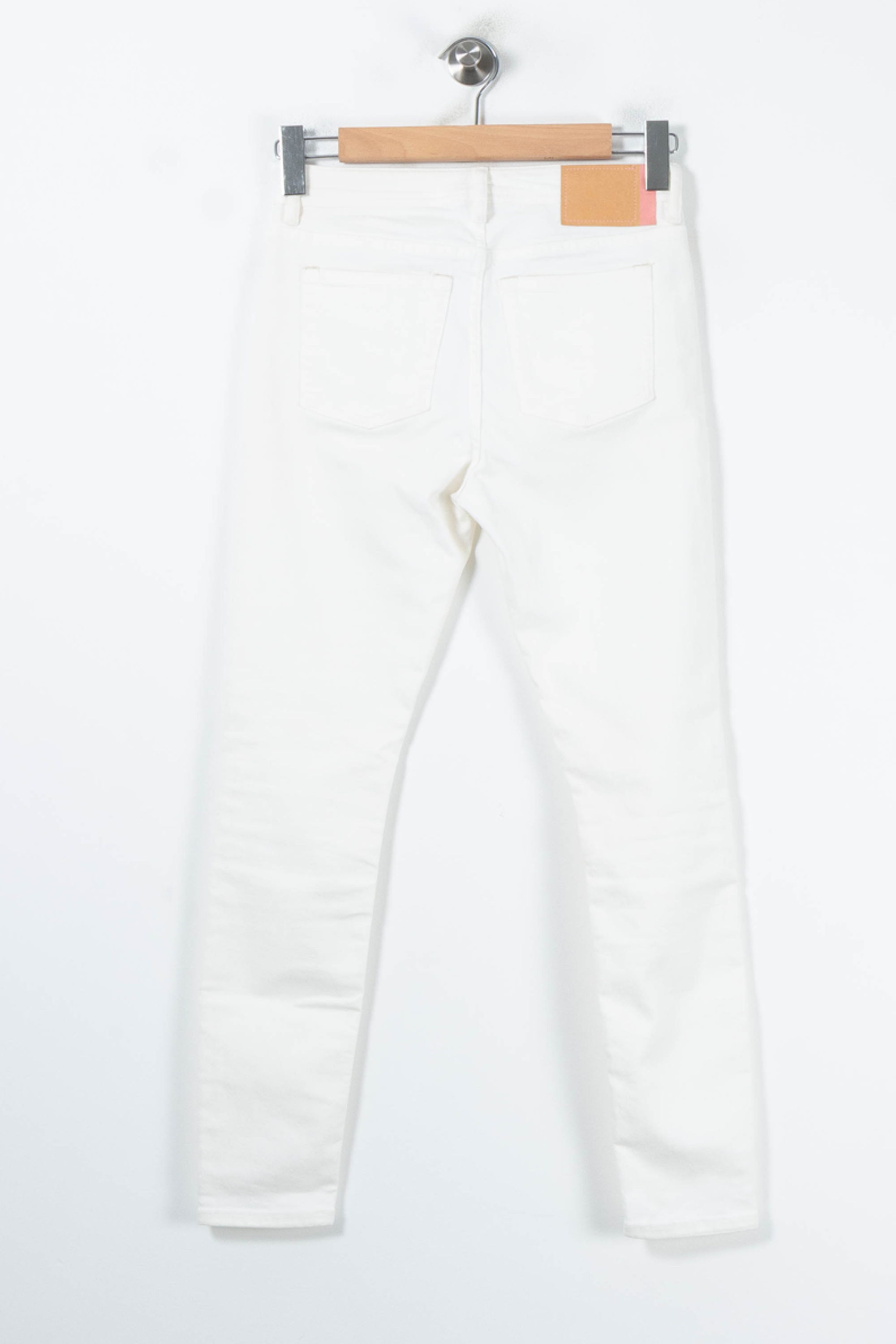 Cropped slim jeans with studs ACNE STUDIOS - Seconde Main White