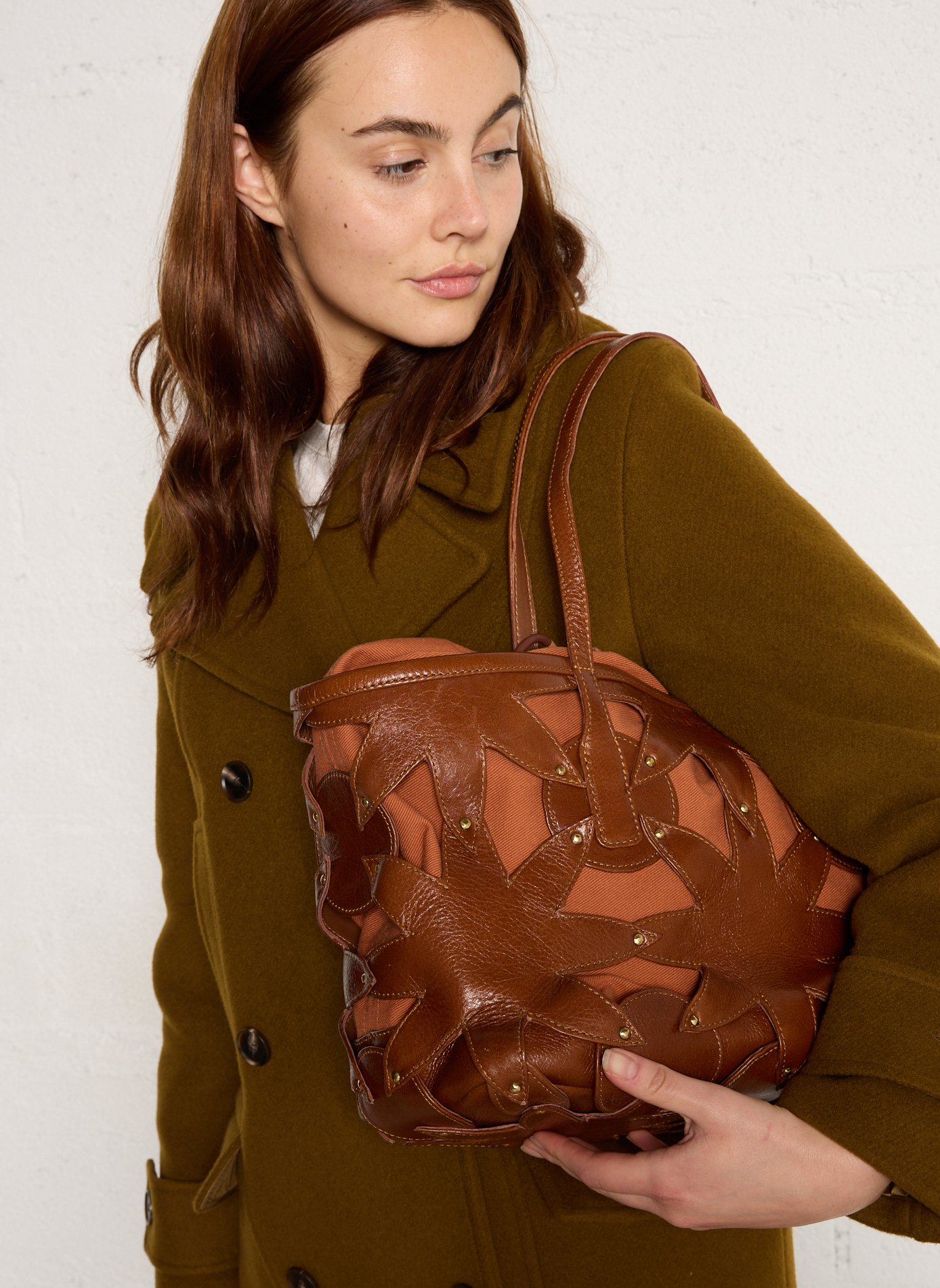 Soft leather tote bag  CLARIS VIROT Brown