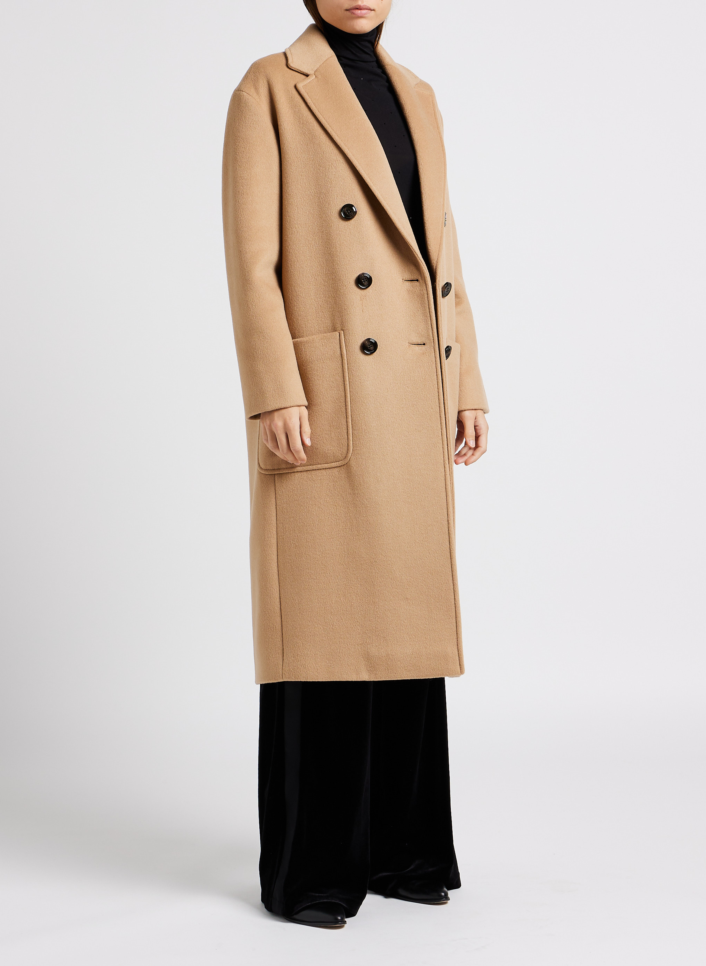 Pantalon large taille haute MAX&Co. Noir