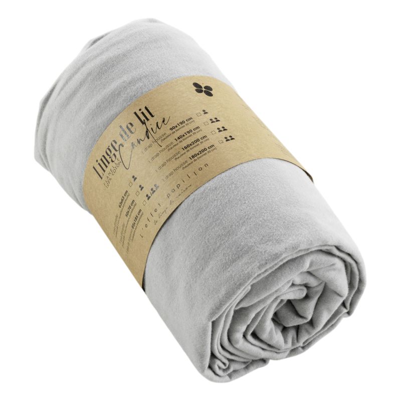 "Candice" fitted sheet all sizes cotton flannel. L'EFFET PAPILLON Multicolored