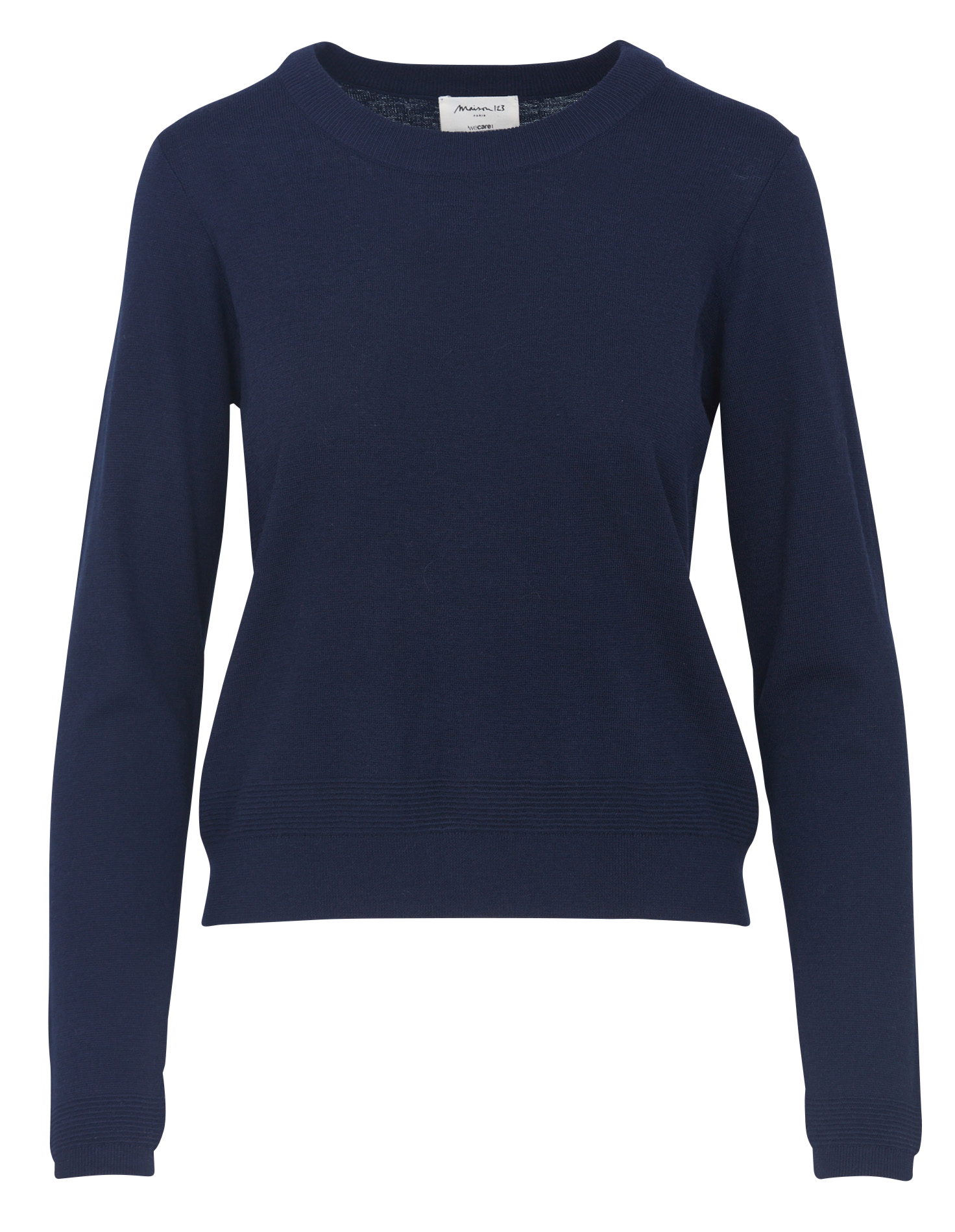 Pull droit manches longues uni MAISON 123 Bleu